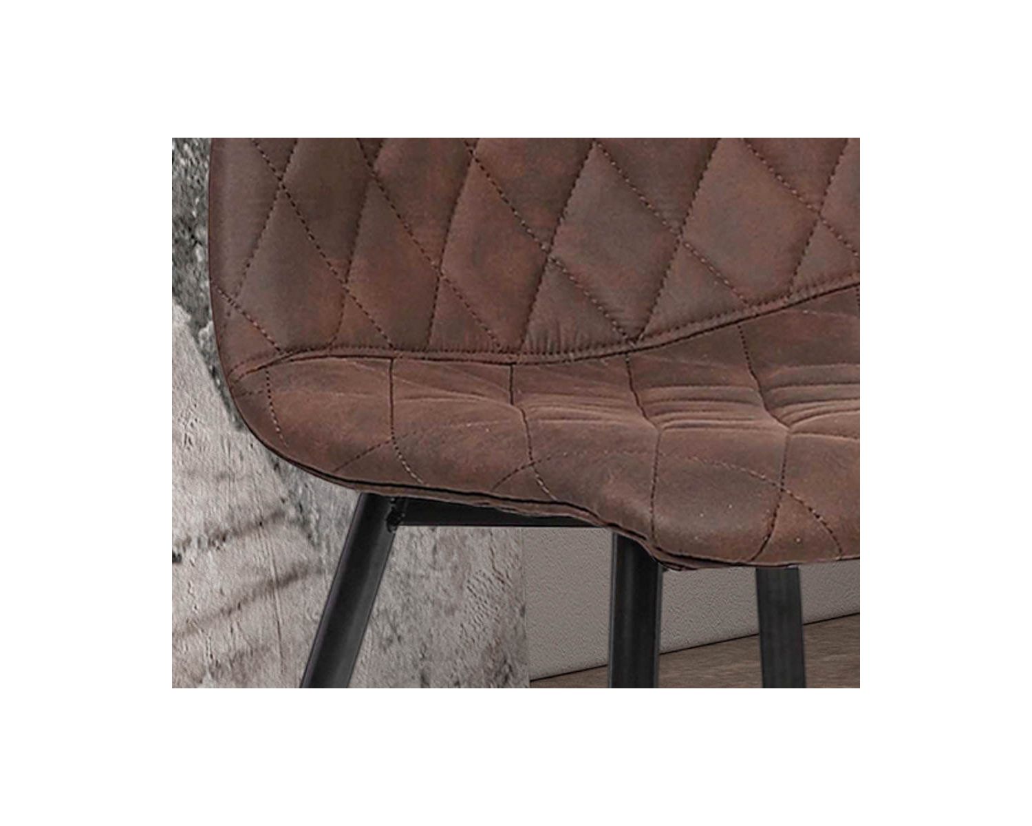 Set di 2 sedie di design "Miro" in metallo nero e tessuto in microfibra marrone