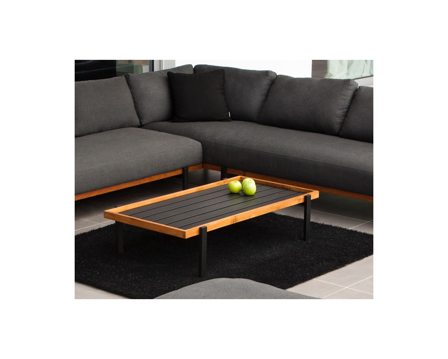 Tavolino da esterno "Maluku Island" in teak e alluminio