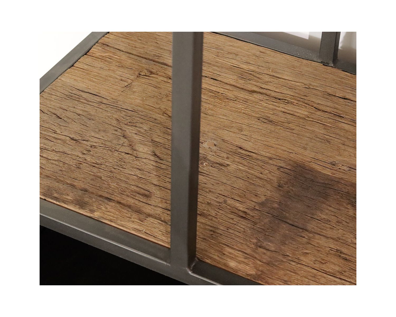 Libreria industriale 180x90 cm in metallo grigio e mango "Kaloupilé