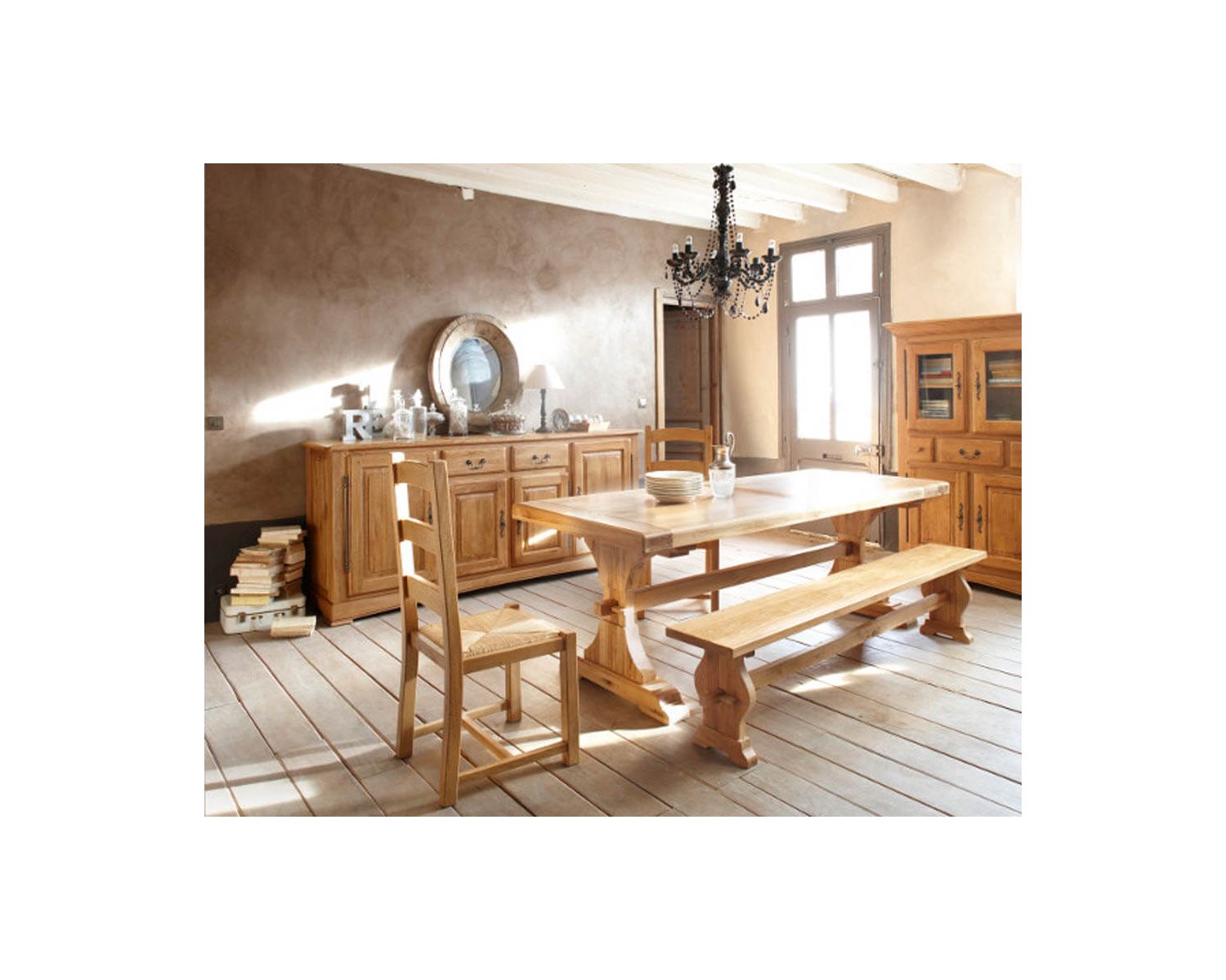 Credenza "antica" in rovere massiccio a 4 ante e 2 cassetti