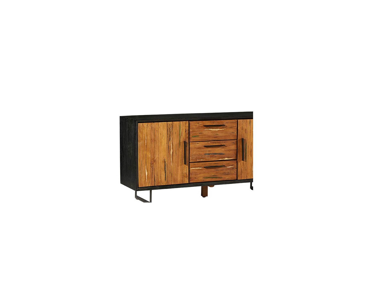 Credenza da pranzo "Ilowa" in legno di teak recuperato e metallo da 160 cm