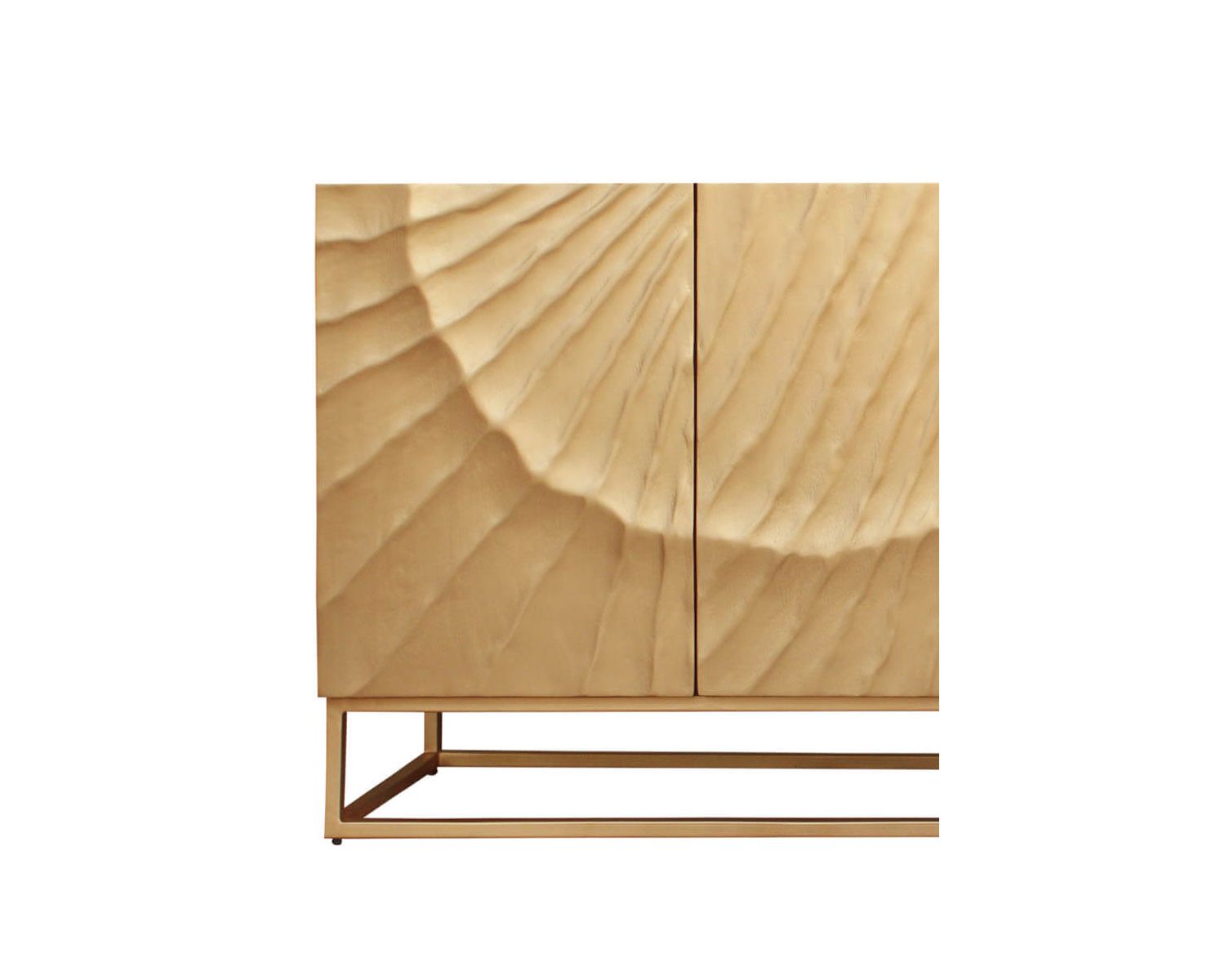 Credenza "Pop Vintage" a 4 ante, oro e nero, in metallo e legno massiccio