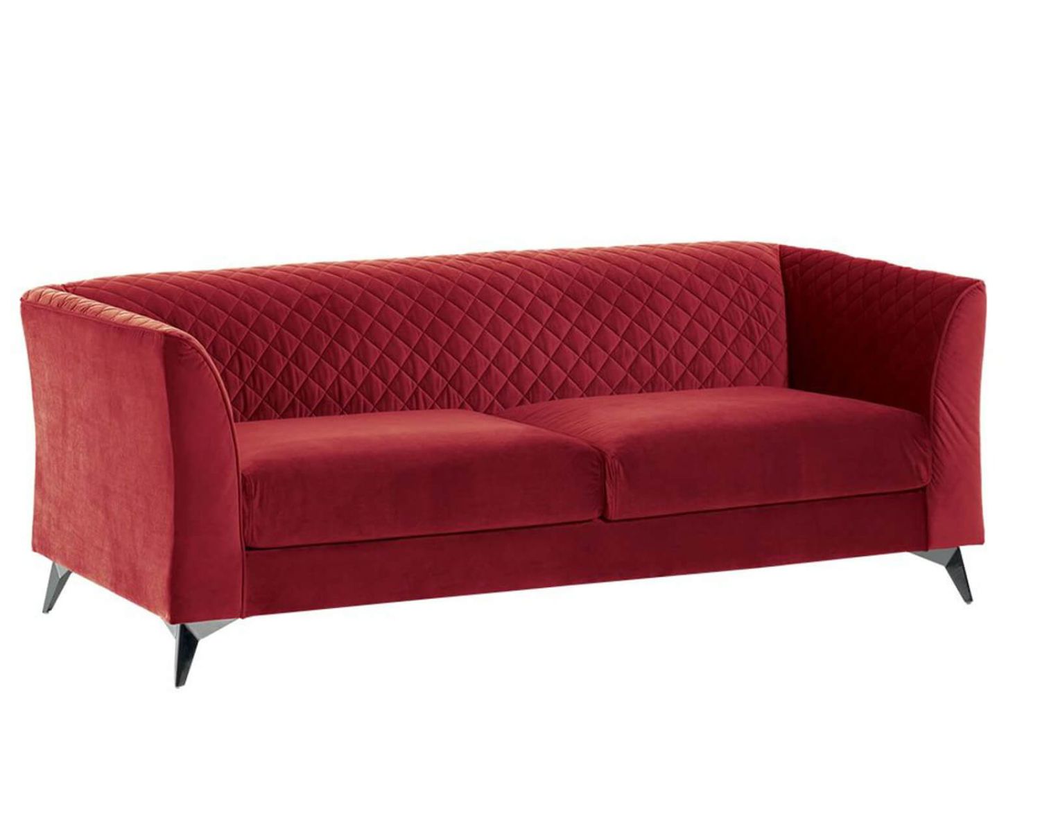 Divano in tessuto rosso vintage "Life" per 2 o 3 persone