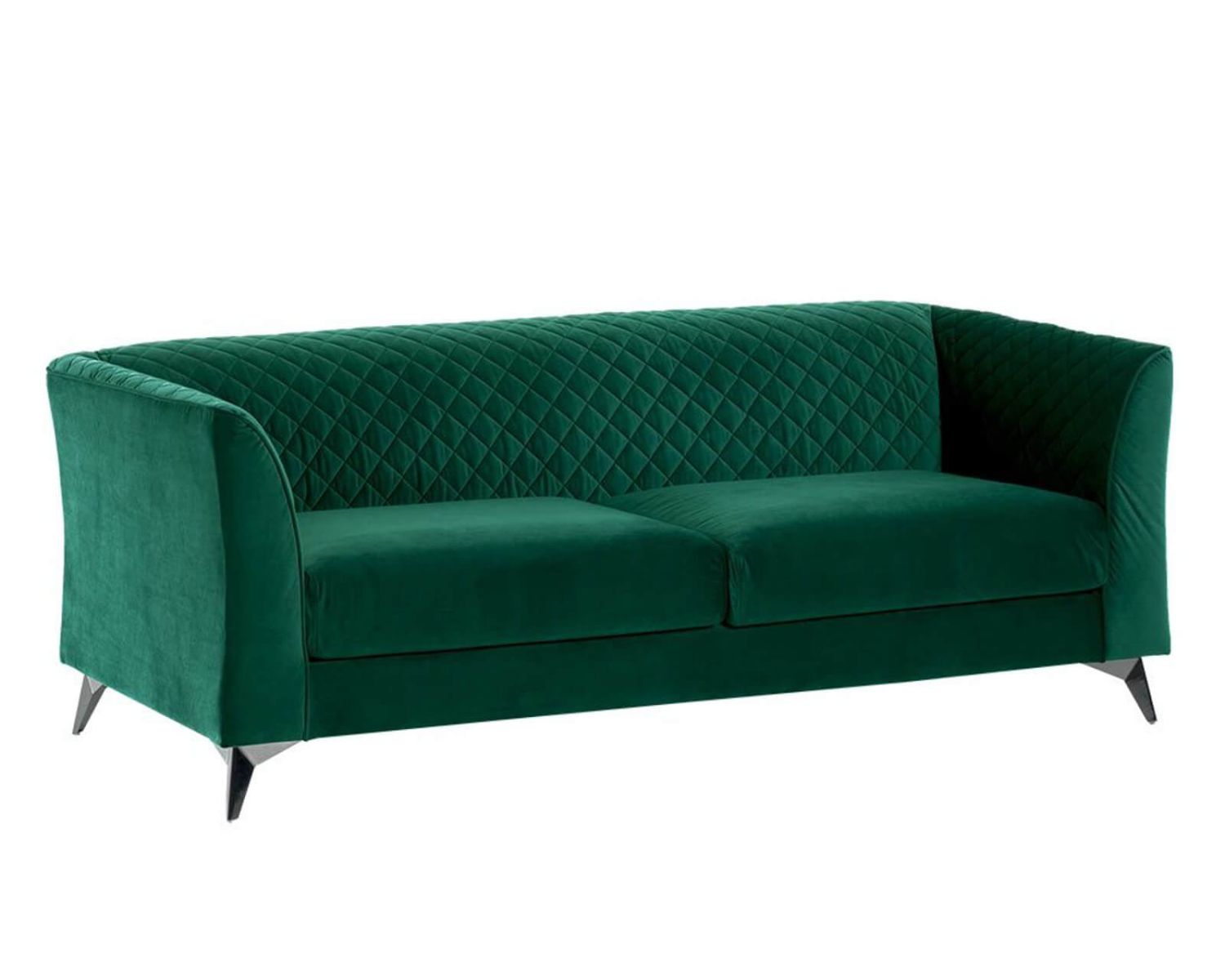 Divano "Life" in stile retrò in tessuto verde abete, da 2 a 3 posti