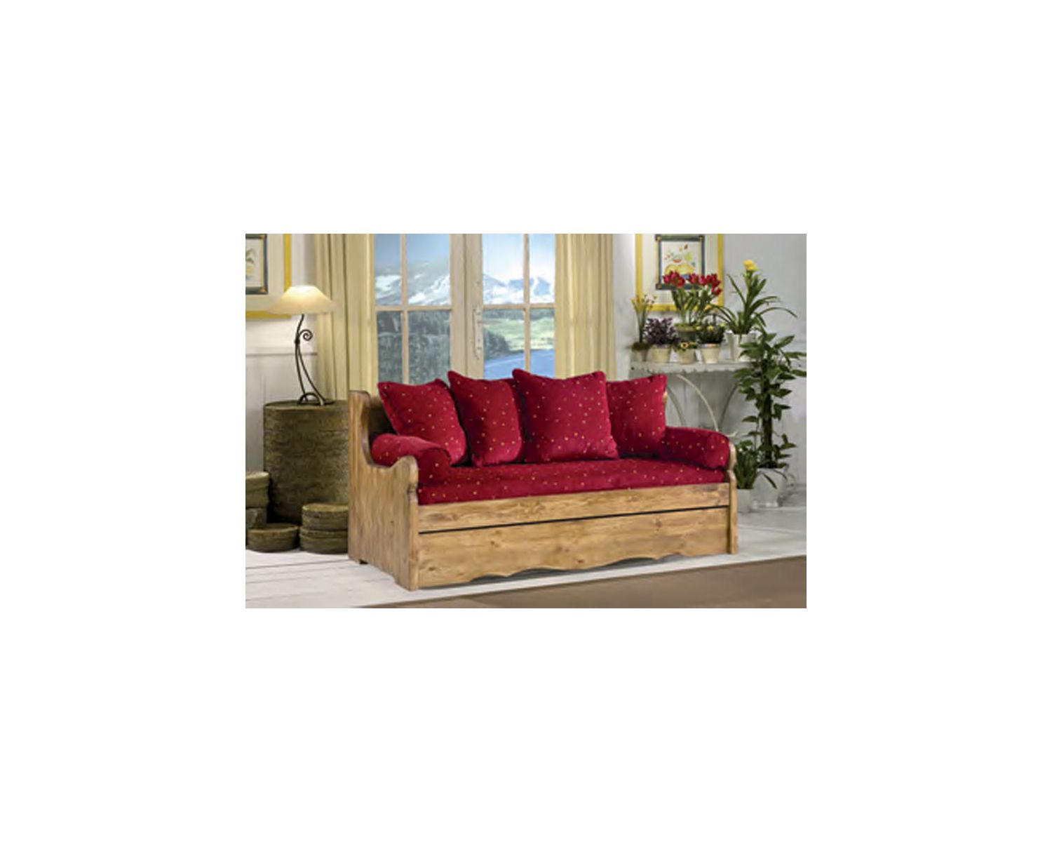 Divano estraibile "Alaska" con rivestimento a scelta