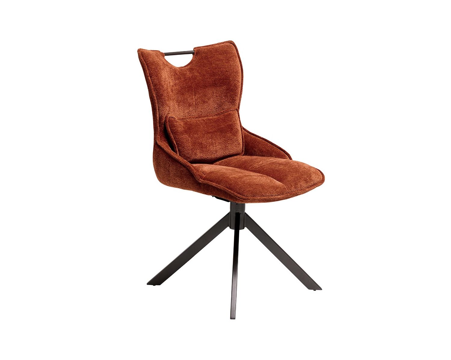 Set di 2 sedie girevoli "Biorg" in stile retrò in tessuto color ruggine