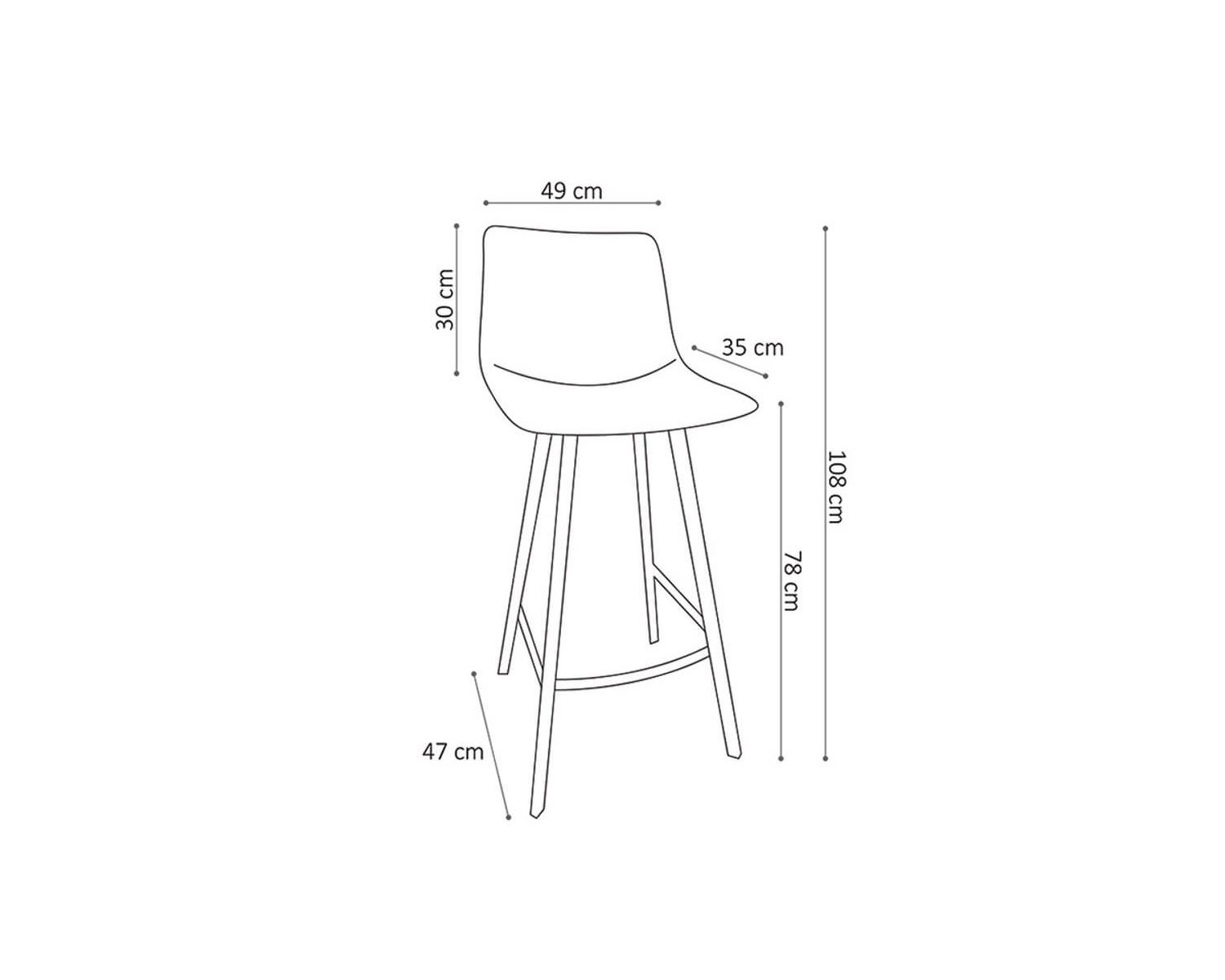 Set di 2 sedie da bar "For" nere in PU e metallo in stile vintage