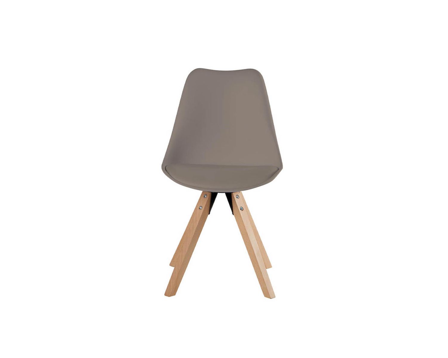 Set di 2 sedie scandinave "Benny" in legno massiccio e tessuto color caffè