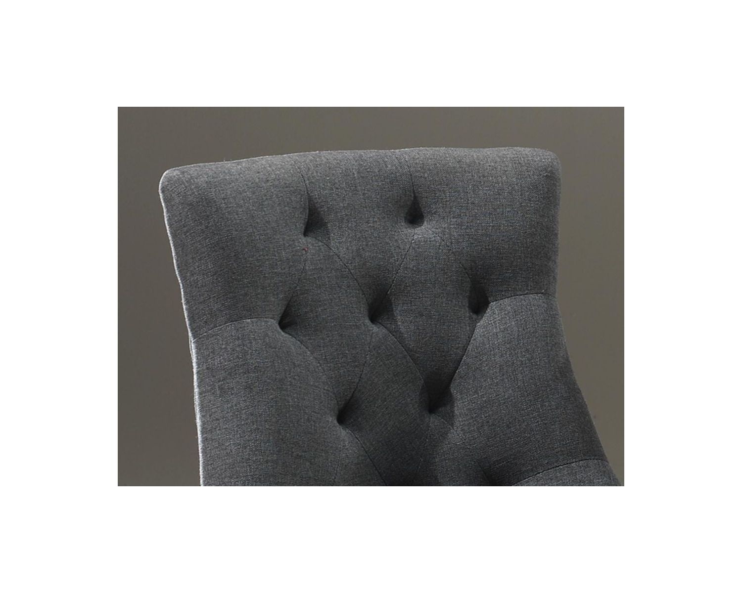 Set di 2 sedie "Charme" grigie con schienale imbottito in tessuto e legno