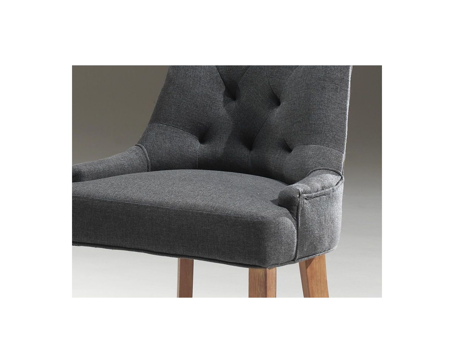 Set di 2 sedie "Charme" grigie con schienale imbottito in tessuto e legno