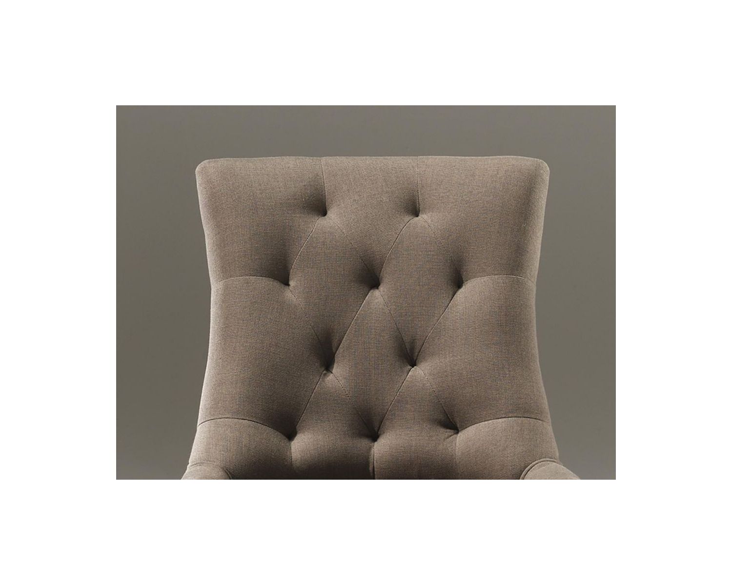 Set di 2 eleganti sedie imbottite color tortora in tessuto "Charme" e legno