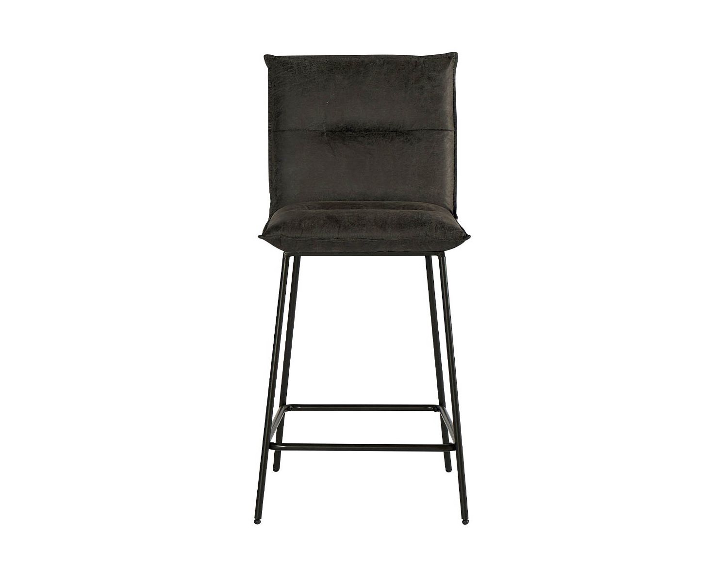 Set di 2 seggioloni vintage in tessuto grigio e metallo nero Casita