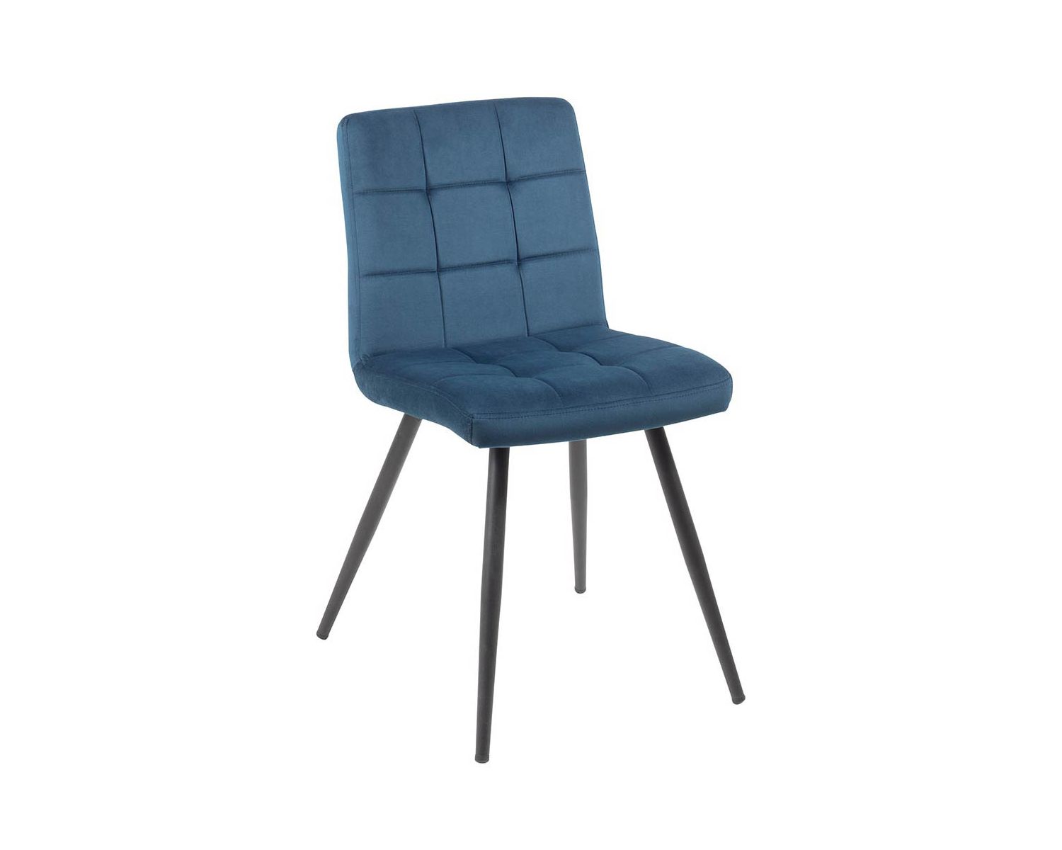 Set di 4 sedie scandinave "Sando" Casita in metallo blu e tessuto nero