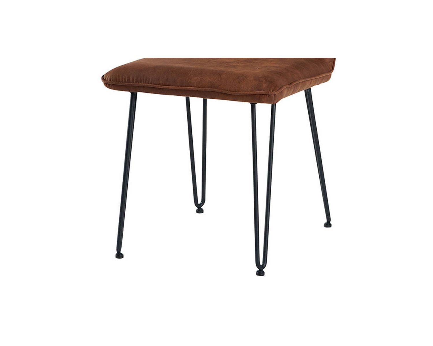 Set di 4 sedie "Chaise Casita" in tessuto Havana con gambe in acciaio nero