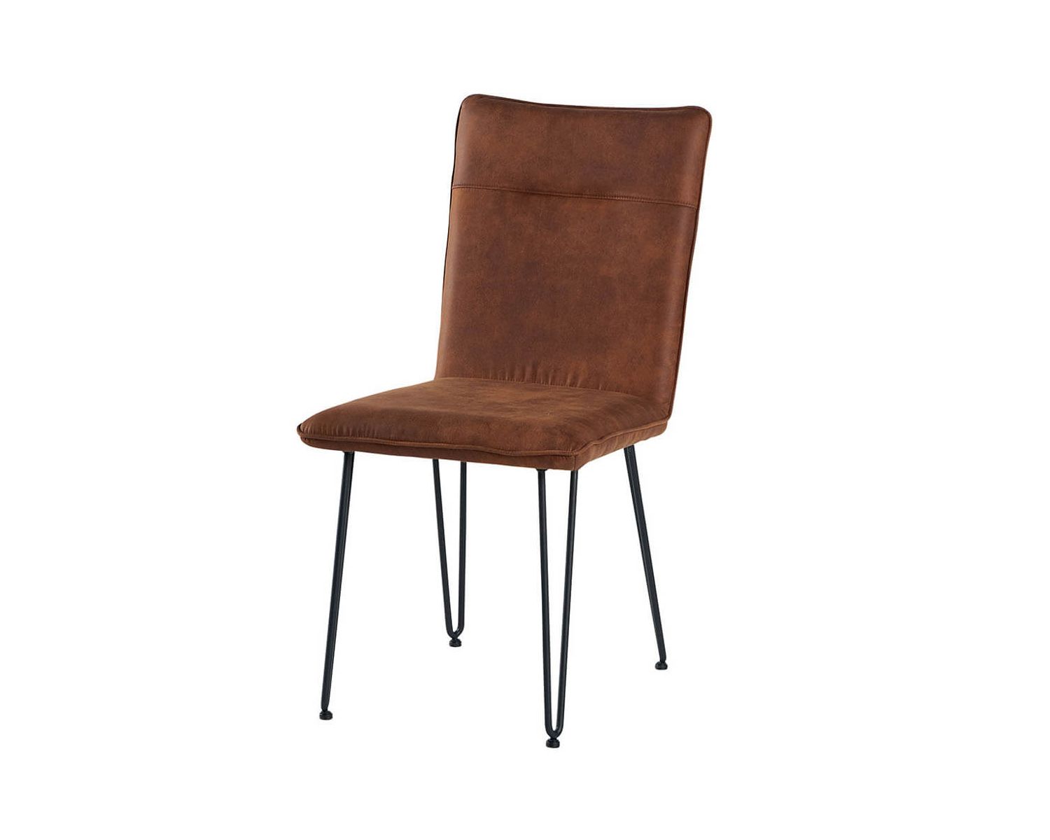 Set di 4 sedie "Chaise Casita" in tessuto Havana con gambe in acciaio nero