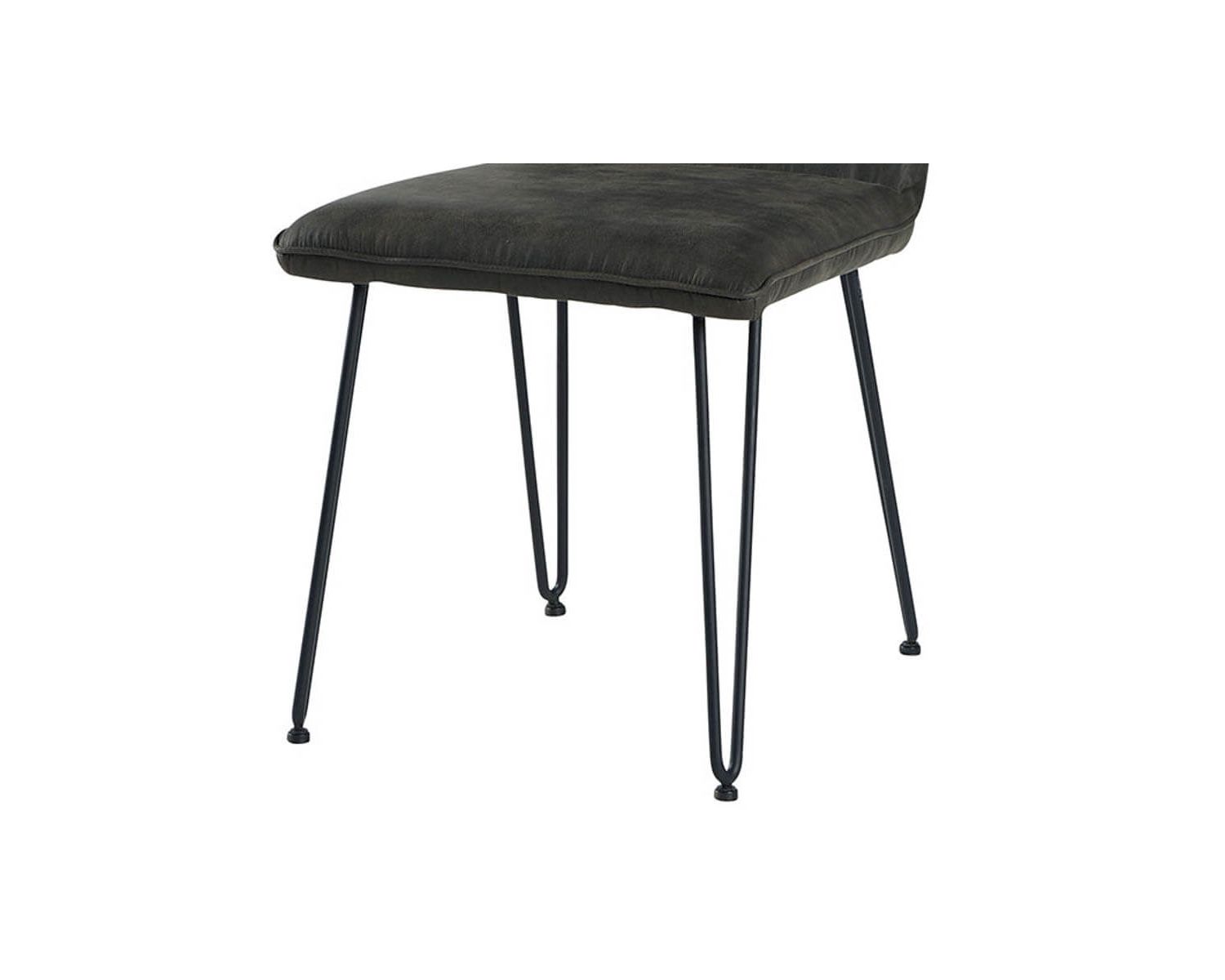 Set di 4 sedie "Chaise Casita" in metallo retro in tessuto nero e grigio