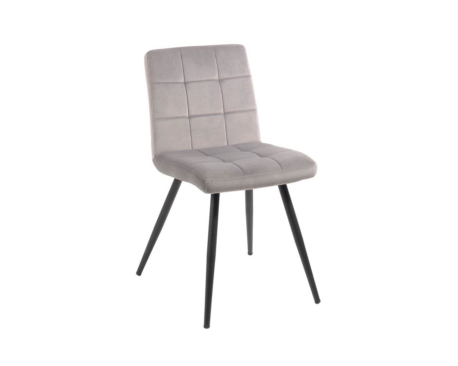 Set di 4 sedie da pranzo "Sando" in tessuto e metallo grigio e nero