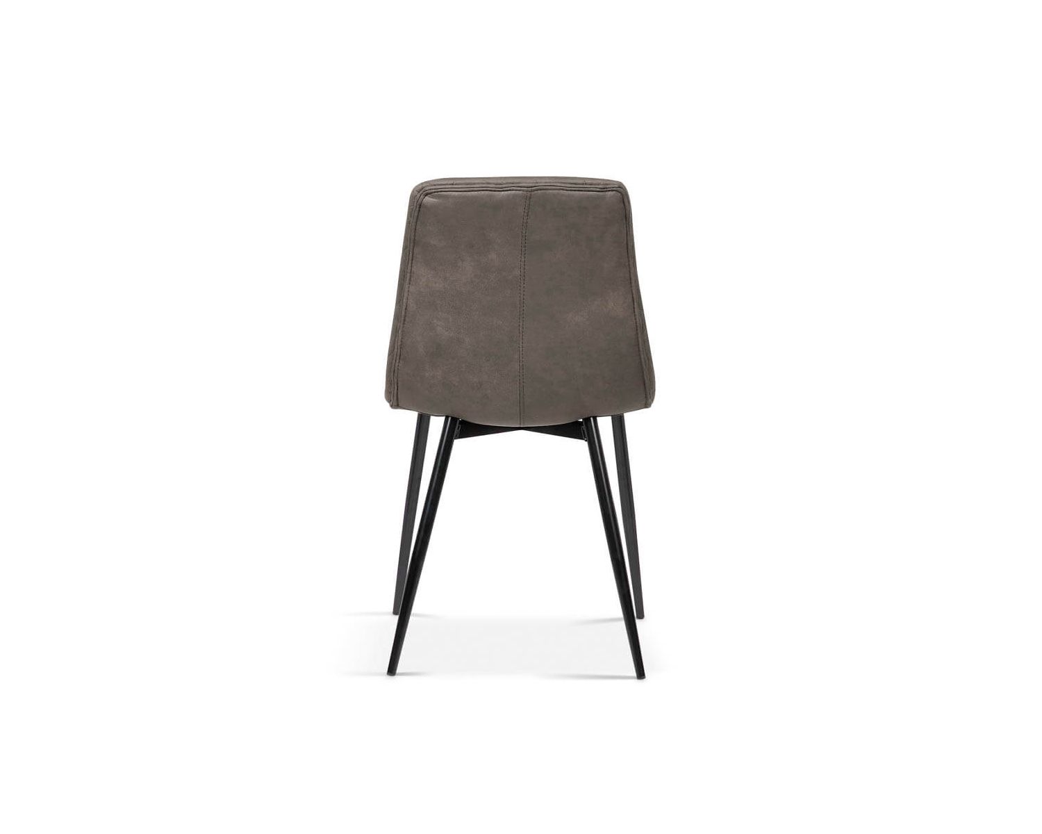 Set di 2 sedie imbottite in microfibra grigia "Miro" con gambe in metallo nero