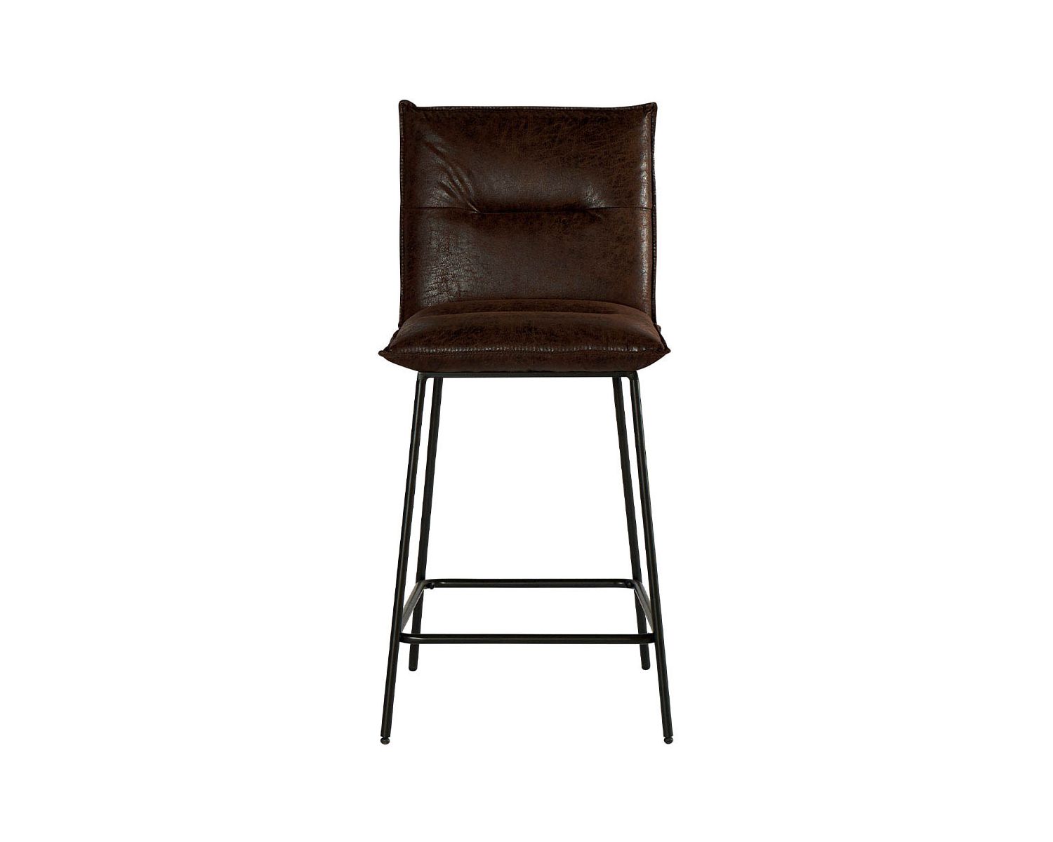 Set di 2 seggioloni industriali Casita in metallo nero e tessuto marrone