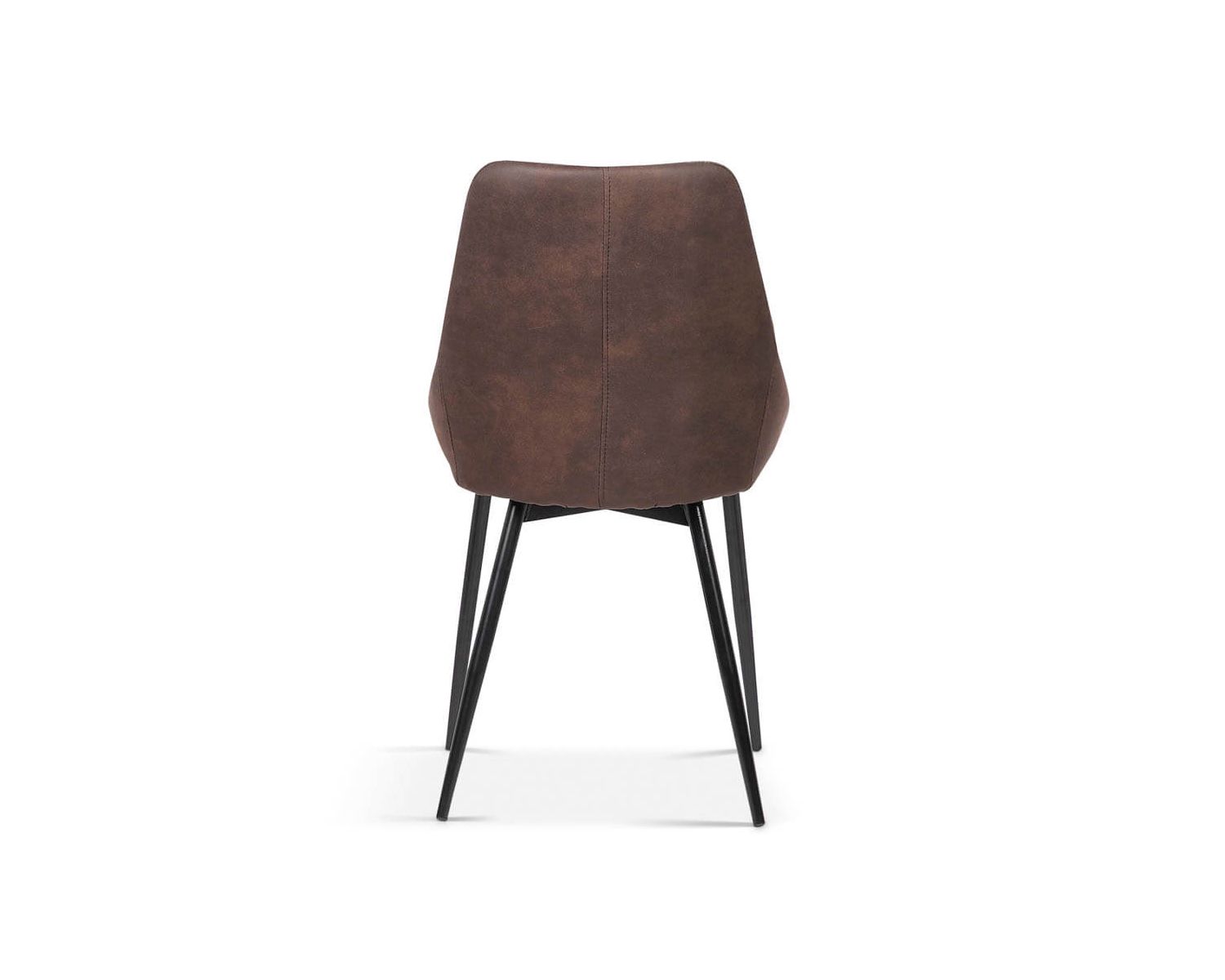 Set di 2 sedie di design "Malo" in metallo nero e tessuto in microfibra marrone