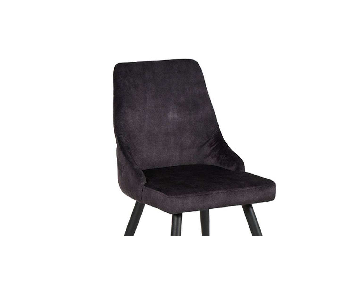 Set di 2 sedie "Casta" imbottite in metallo grigio antracite