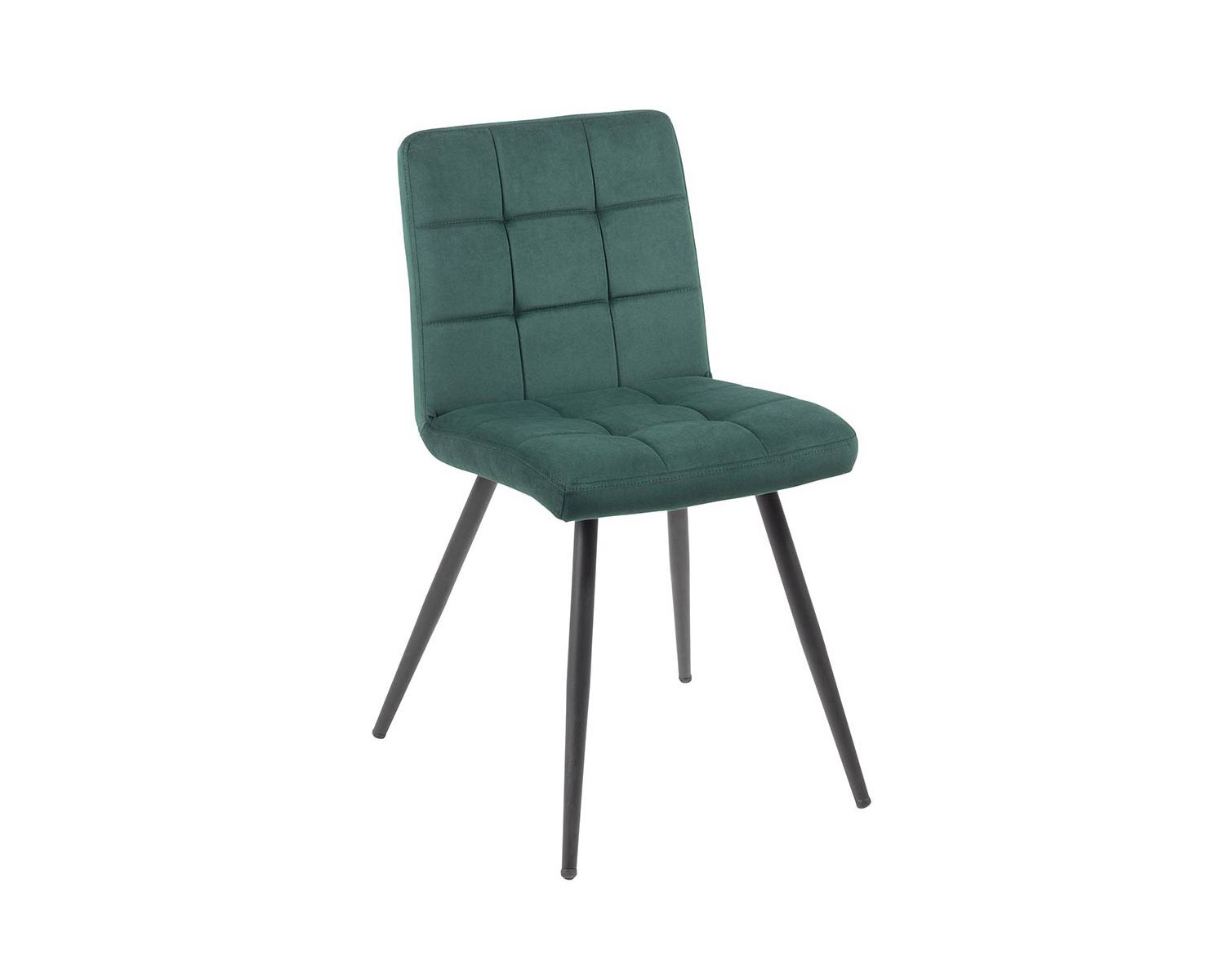 Set di 4 sedie scandinave "Sando" Casita in metallo verde e tessuto nero