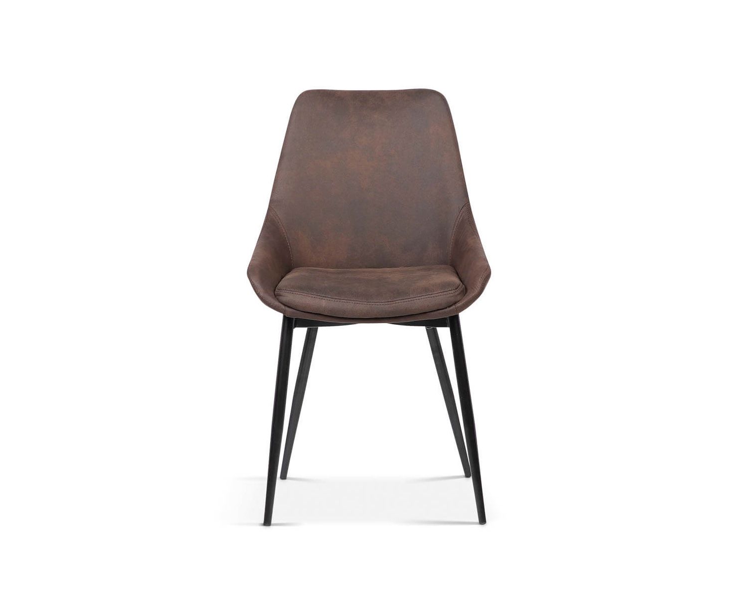 Set di 2 sedie di design "Malo" in metallo nero e tessuto in microfibra marrone