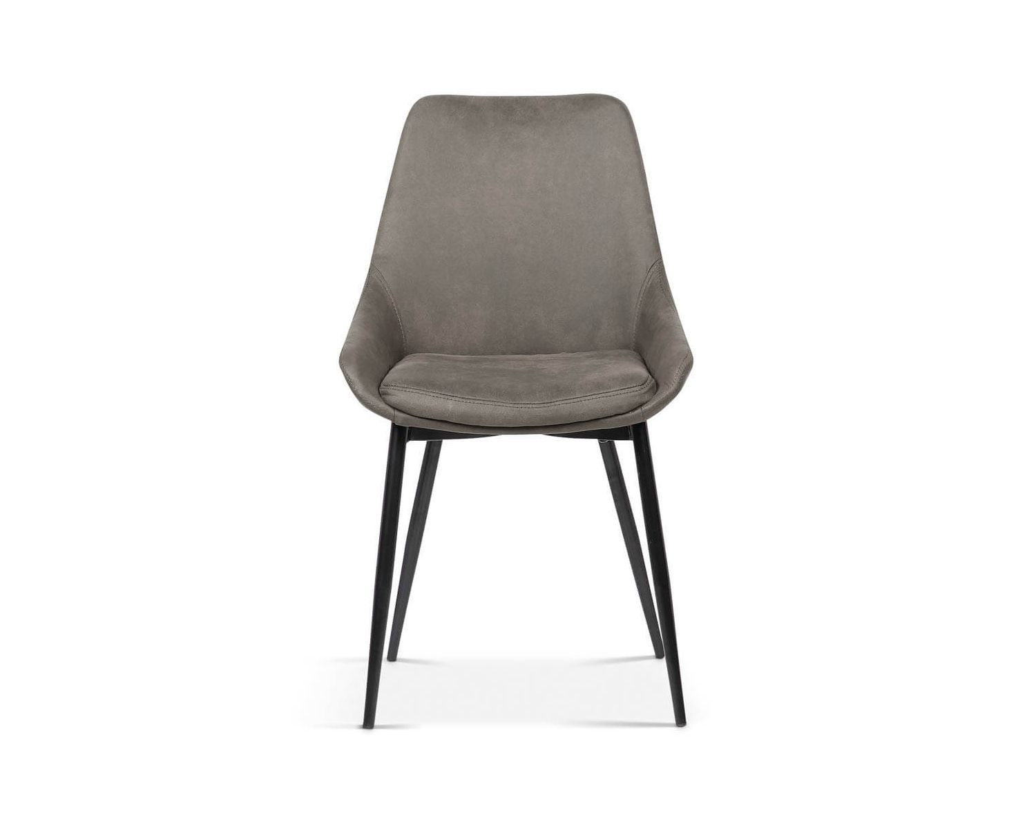 Set di 2 sedie contemporanee "Malo" in tessuto microfibra grigio