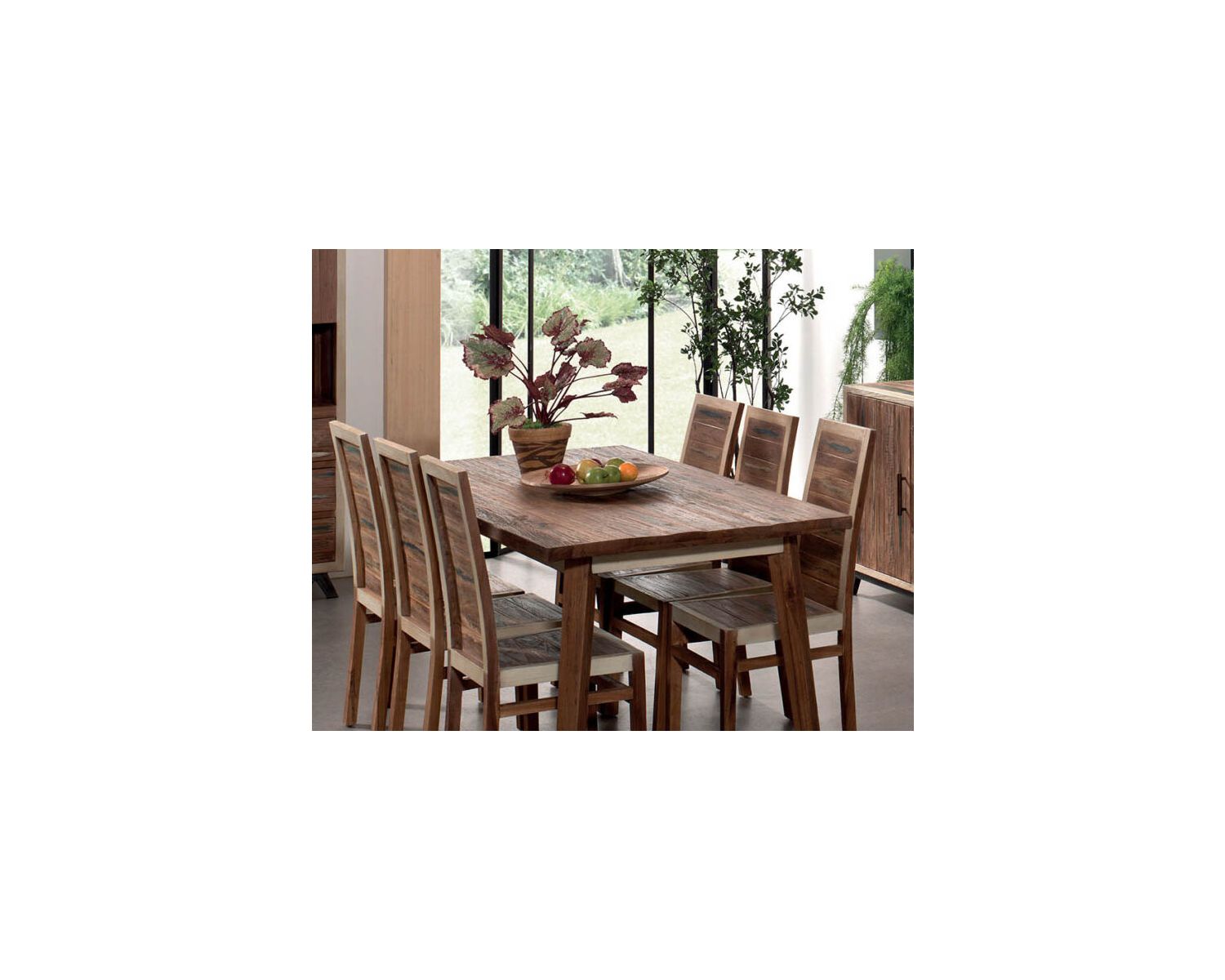 Sedia "Sunboat" in legno di barca esotico riciclato e tinto