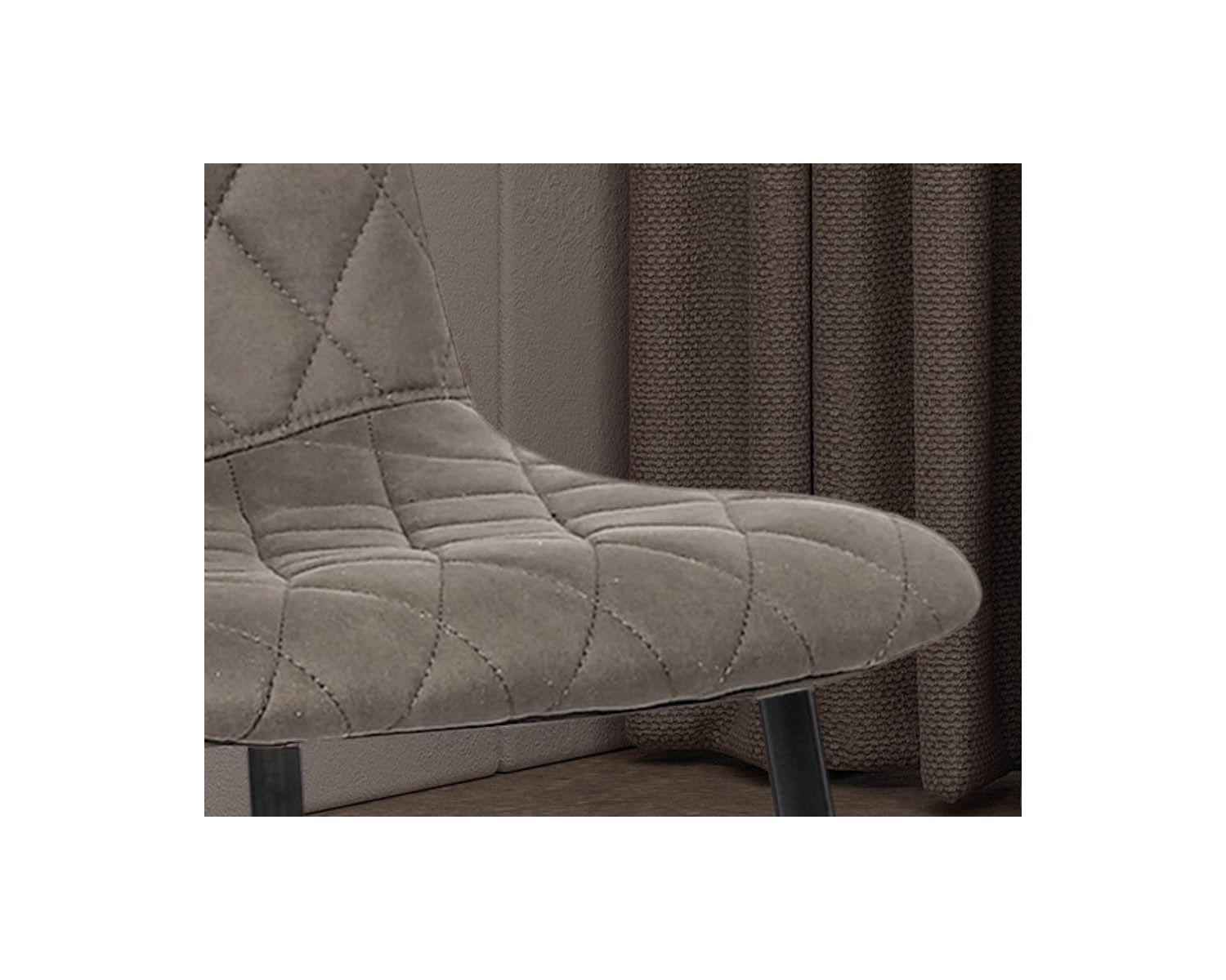 Set di 2 sedie imbottite in microfibra grigia "Miro" con gambe in metallo nero