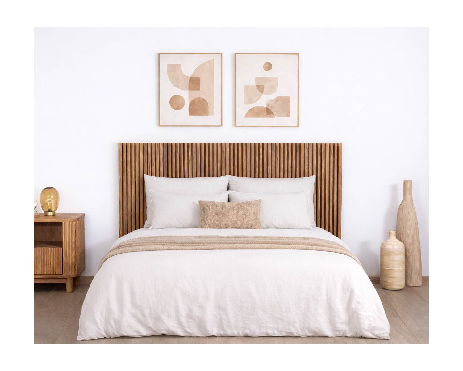 Testiera in rovere oliato stile Newtro "Winton" 160 cm