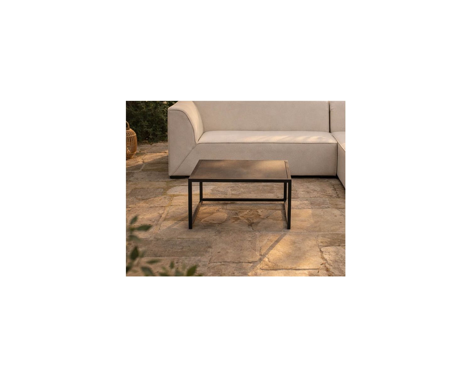 Tavolino quadrato da esterno "Sunset Bay" con piano in ceramica