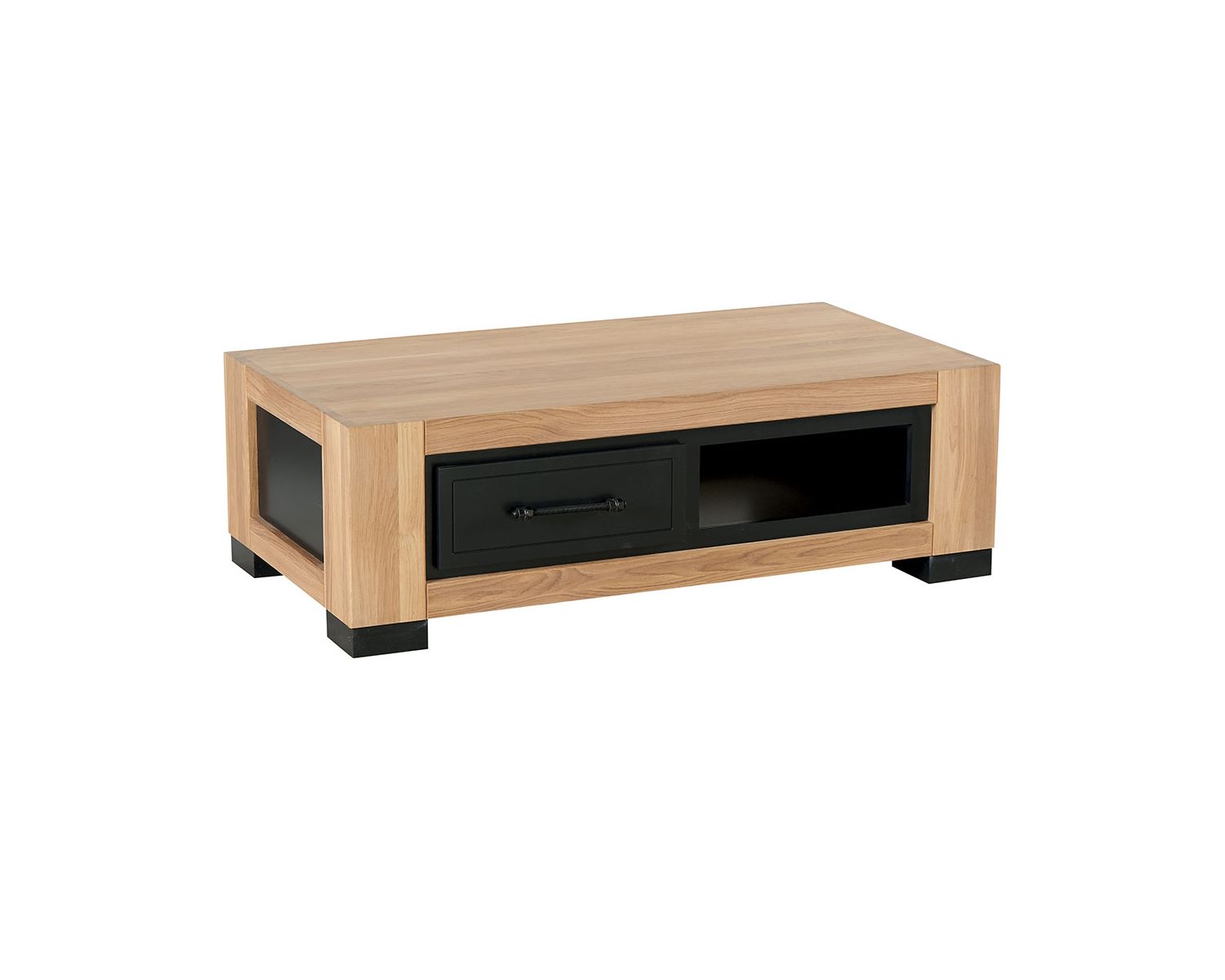 Tavolino in rovere massiccio "Cleveland" da 120 cm con cassetti