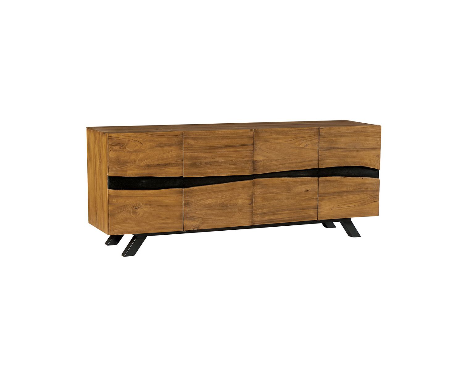 Credenza "Copley" in teak di recupero con motivo "natura grezza"