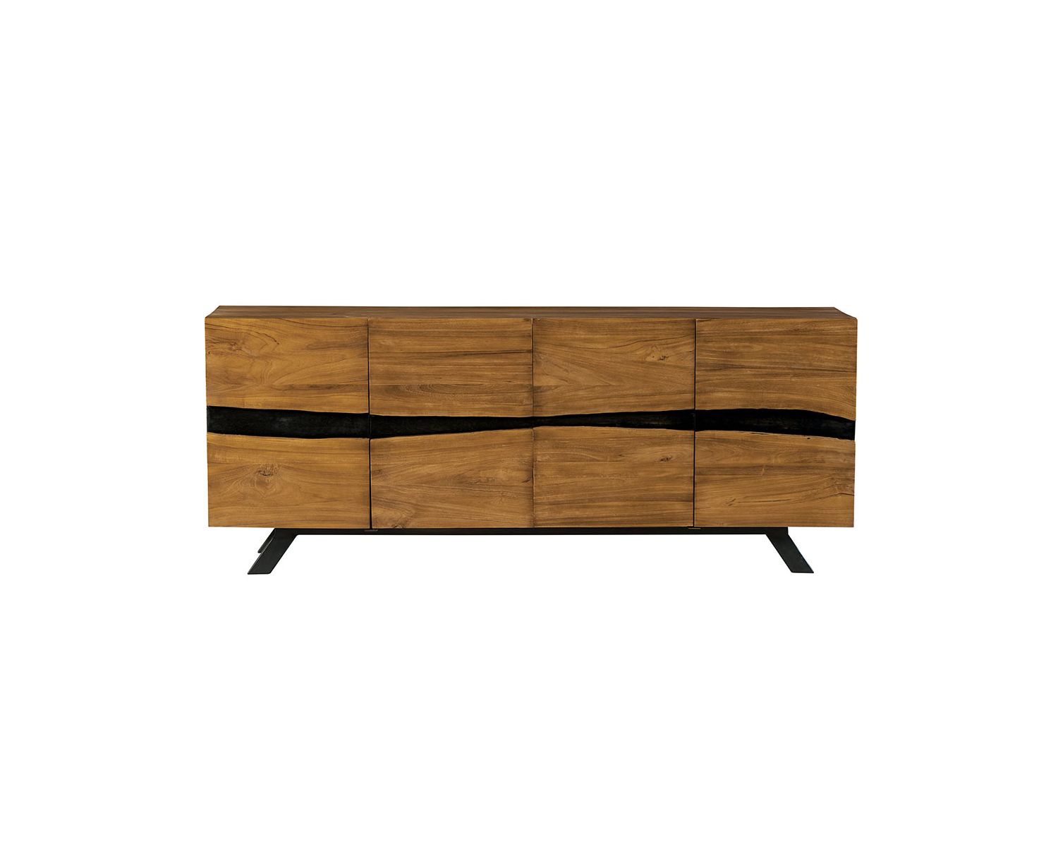 Credenza "Copley" in teak di recupero con motivo "natura grezza"