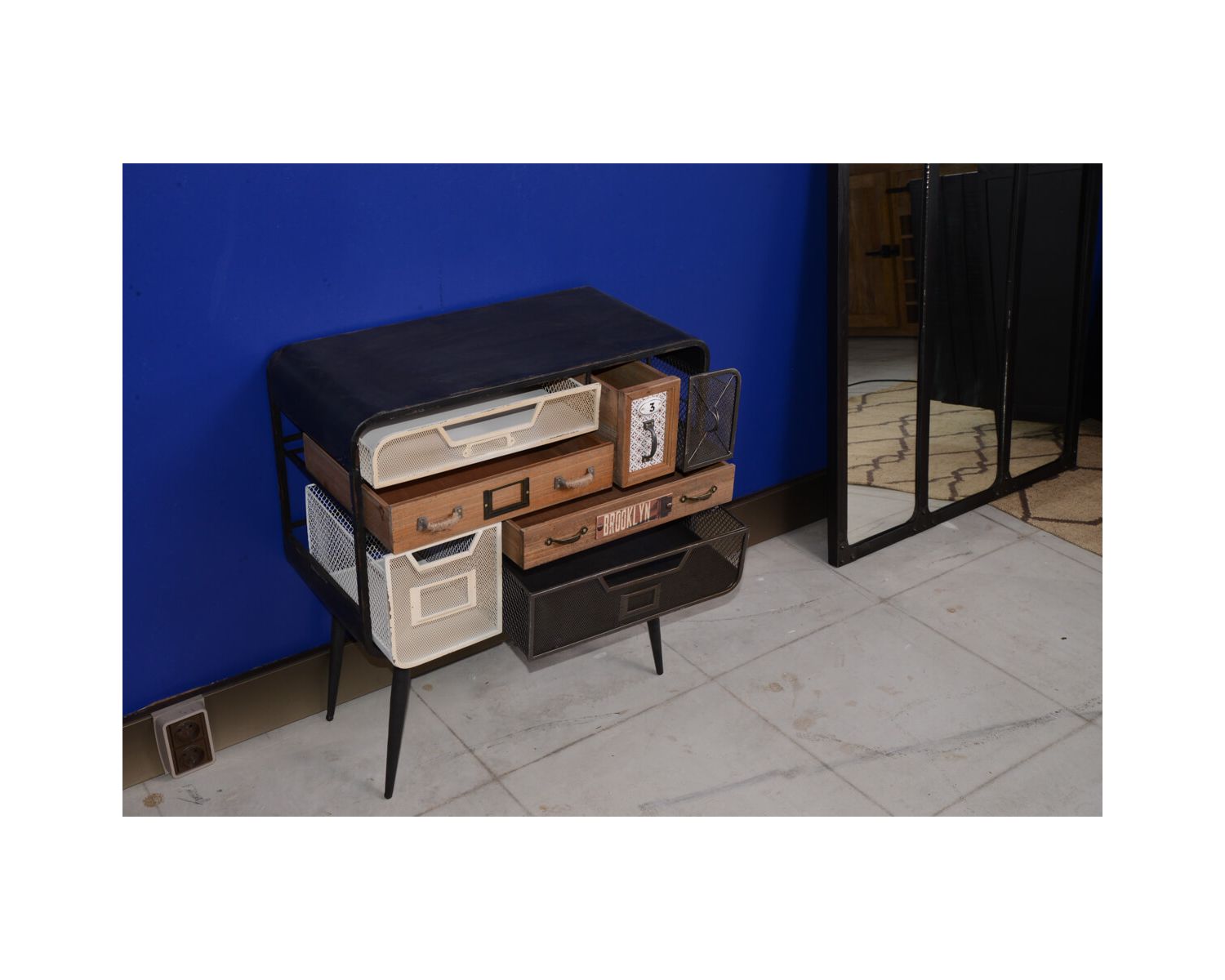 Cassettiera Mélimélo indus" a 7 cassetti in legno e metallo