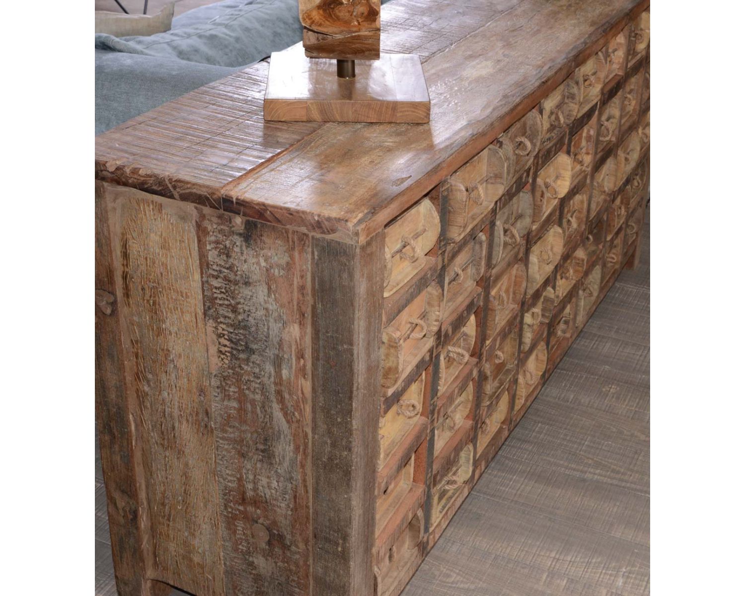 Cassettiera in legno riciclato 150 cm Collezione "Nepalaise