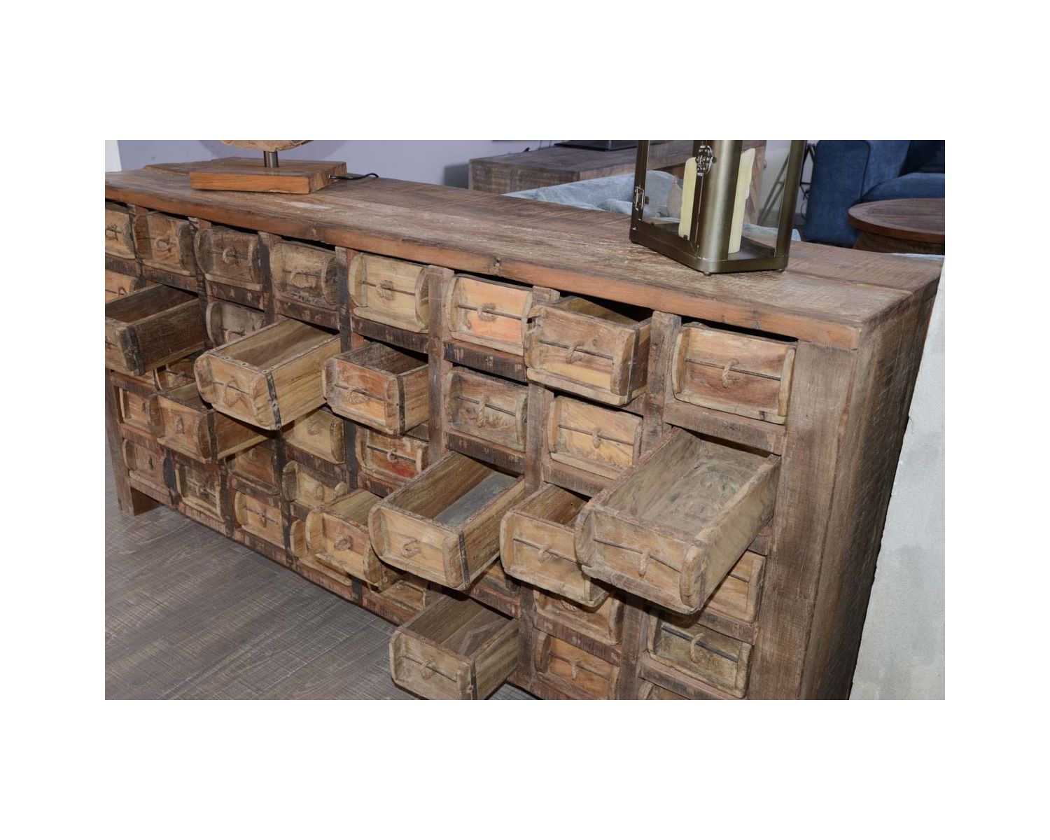 Cassettiera in legno riciclato 150 cm Collezione "Nepalaise