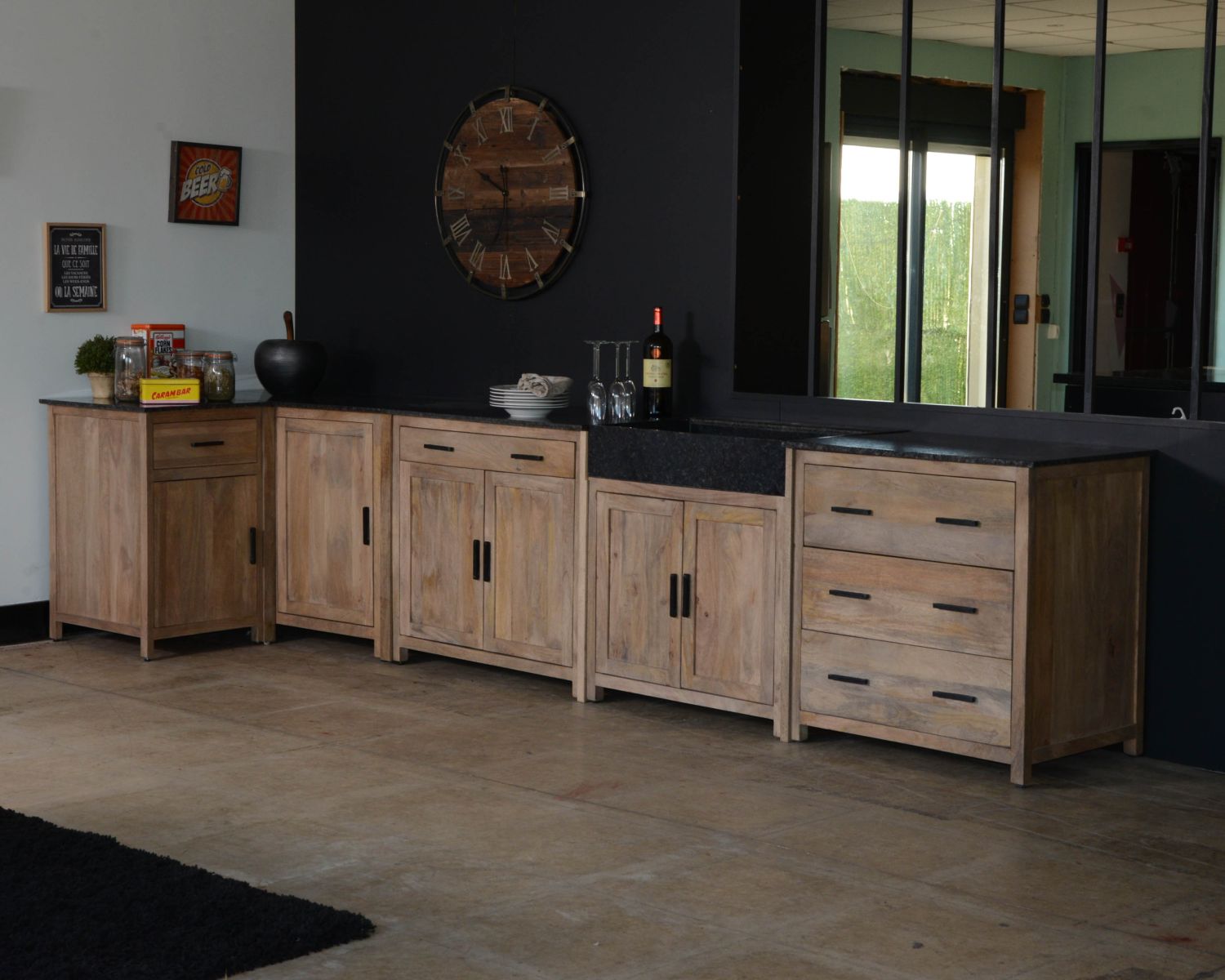 Cucina in legno massiccio a 1 anta "Grand Chef