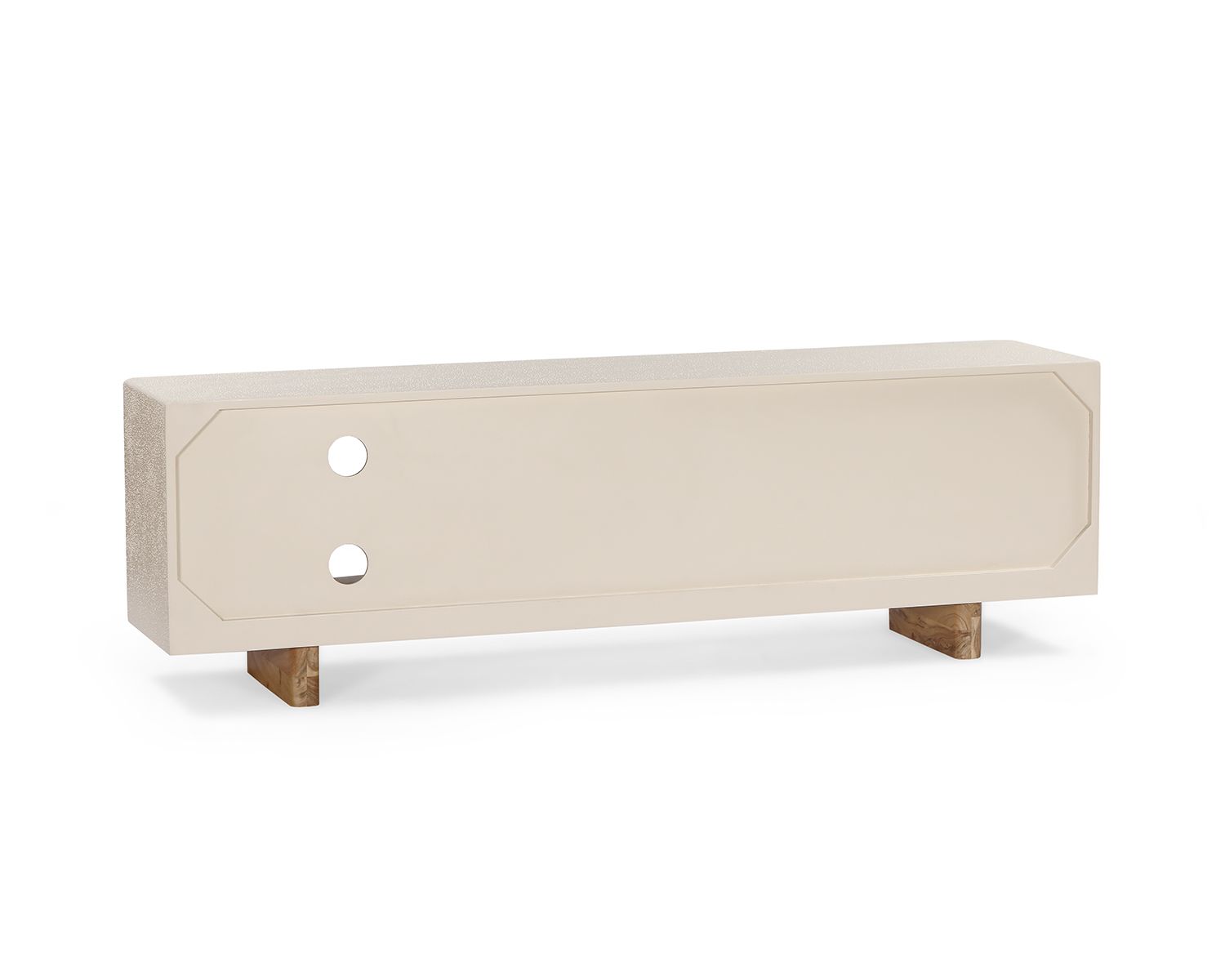 Mobile TV contemporaneo "Miona" in cemento sabbiato e look acacia