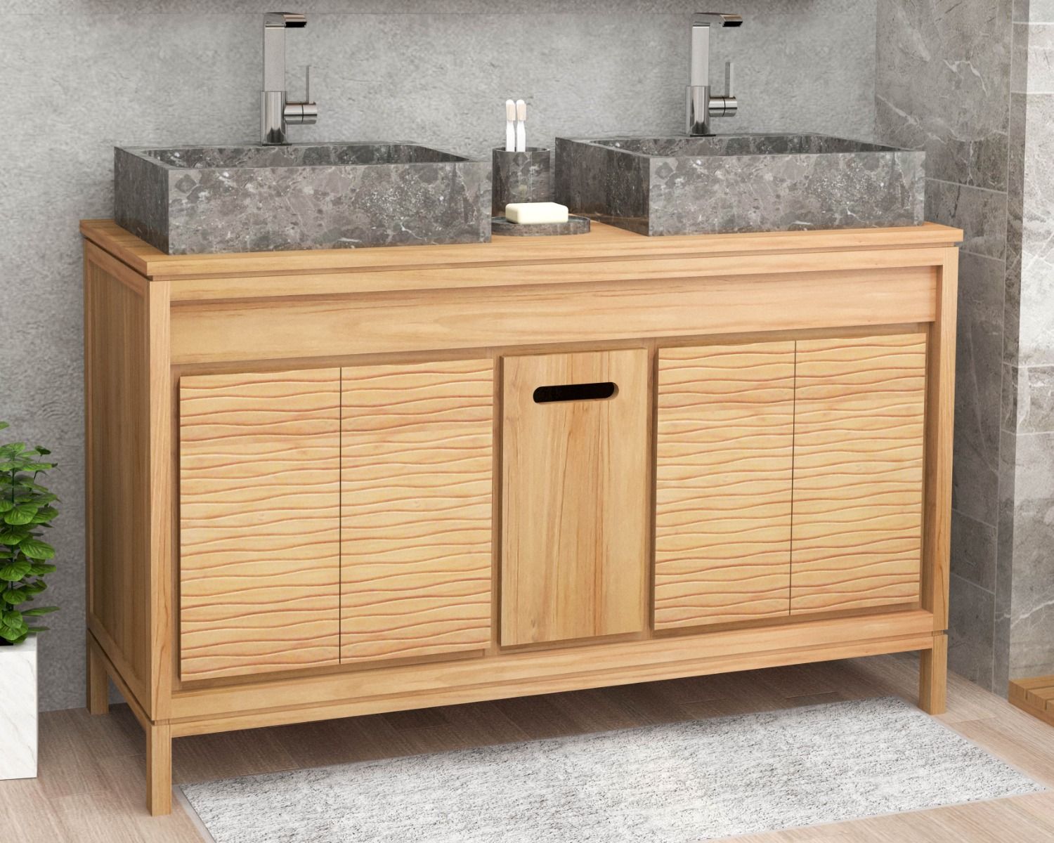 Mobiletto in teak "Tulu" 140 cm