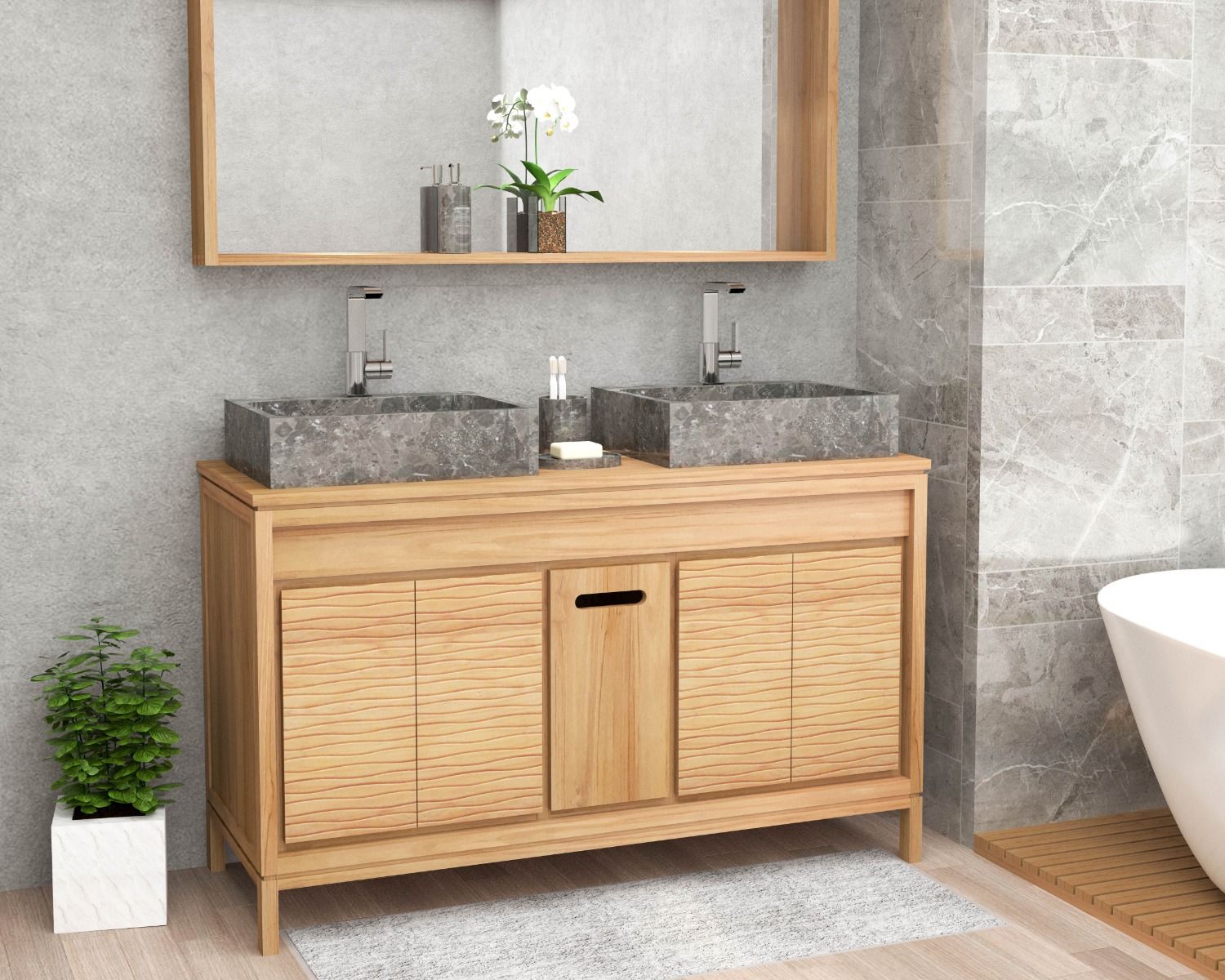 Mobiletto in teak "Tulu" 140 cm