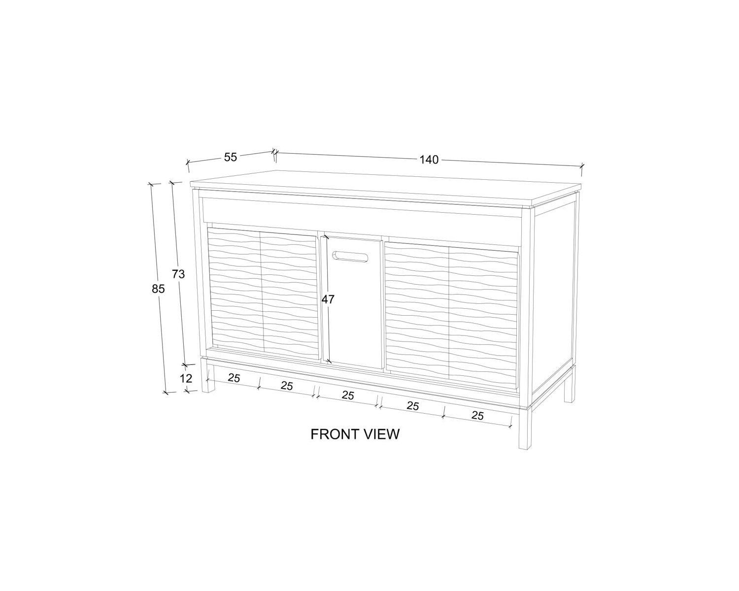 Mobiletto in teak "Tulu" 140 cm