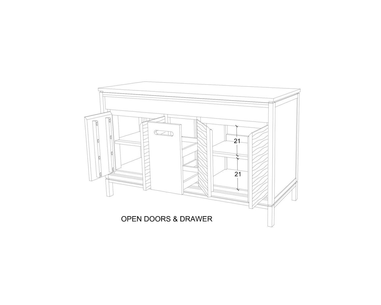Mobiletto in teak "Tulu" 140 cm