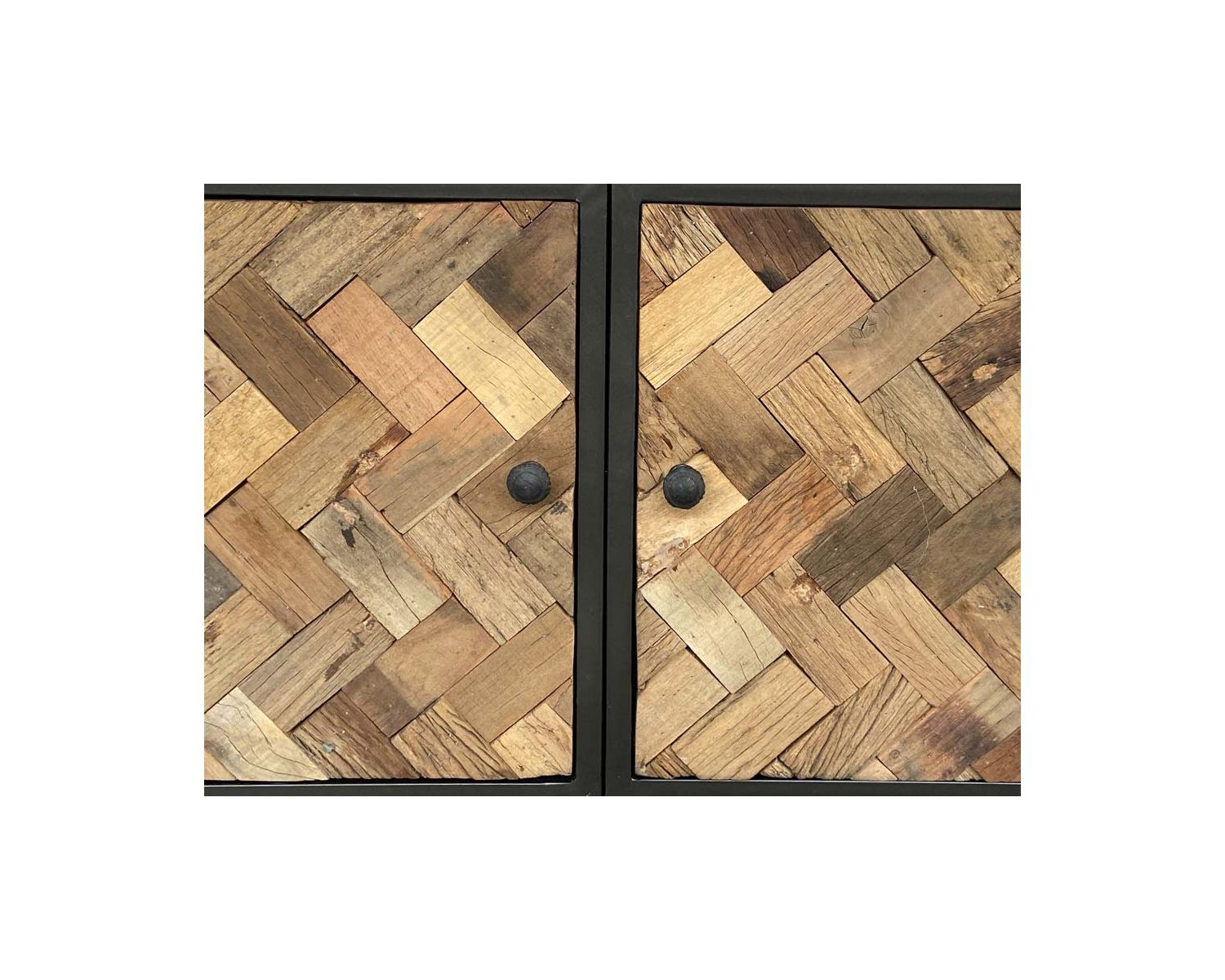 Libreria industriale 180x90 cm in metallo grigio e mango "Kaloupilé