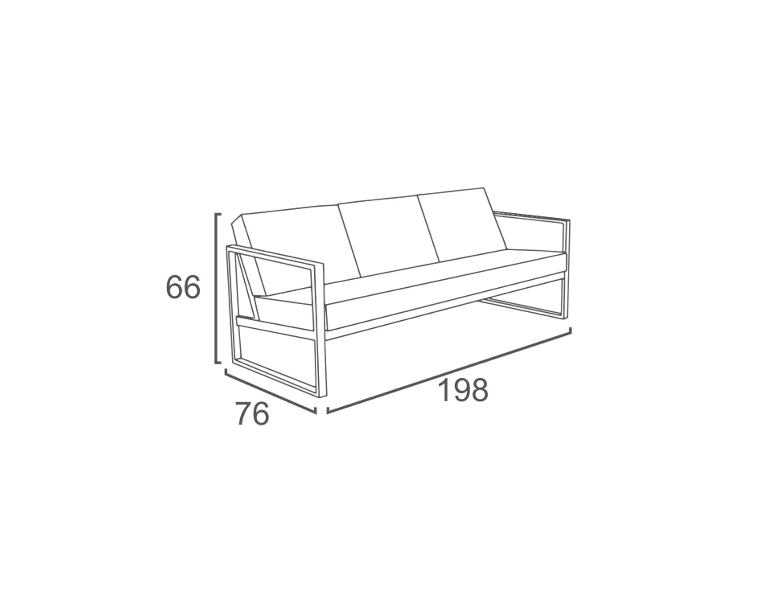 Set di mobili da giardino 3 pezzi 1 divano e 2 poltrone "Bantayan Island