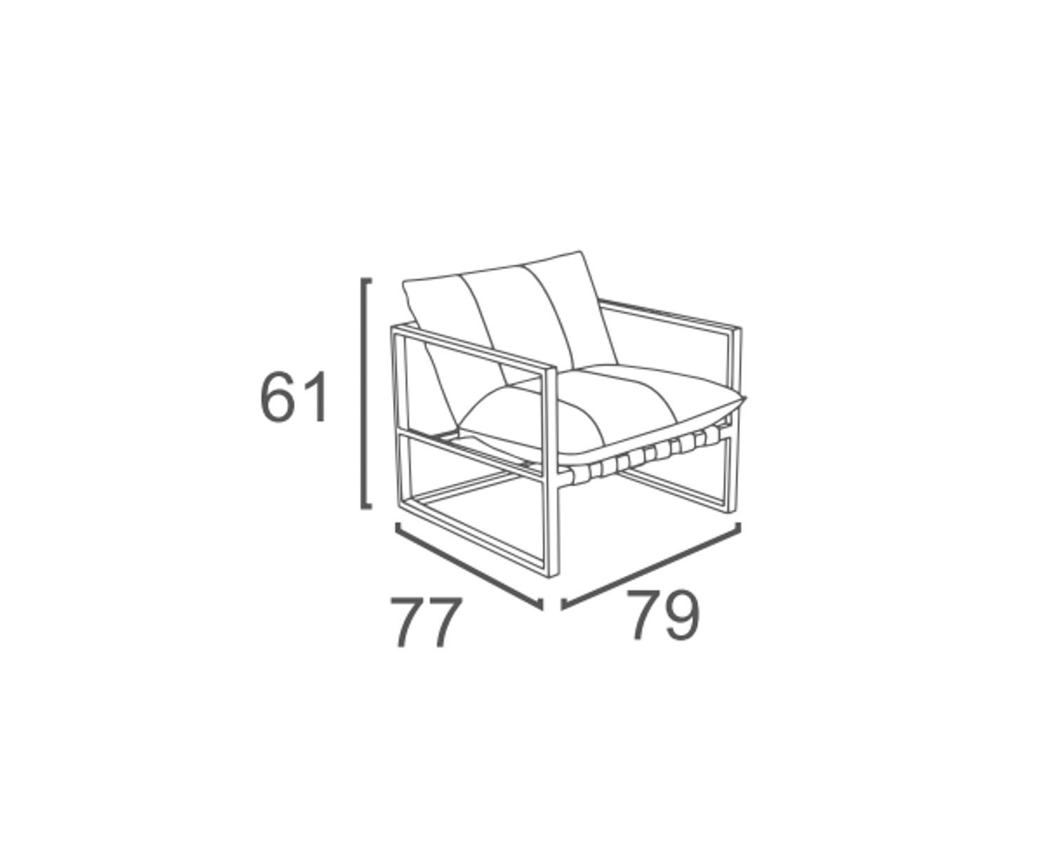 Poltrona da giardino in teak e tessuto Sunbrella "Maluku Island