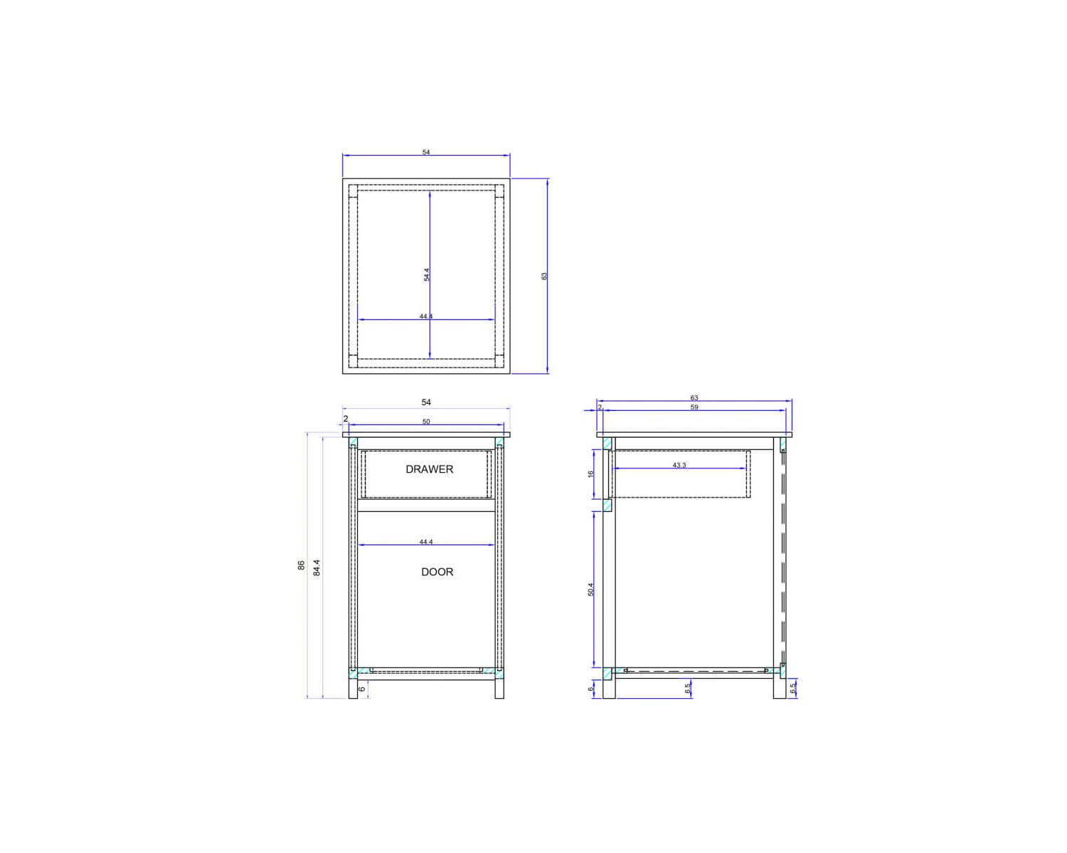 Cucina in legno massiccio "Grand Chef" a 1 anta e 1 cassetto