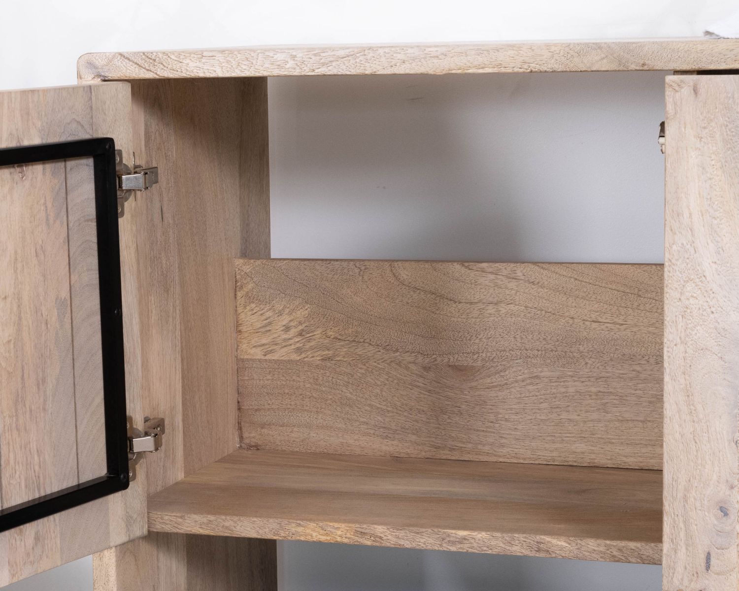 Mobile doppio in legno grafico "Nani" naturale e nero 140 cm