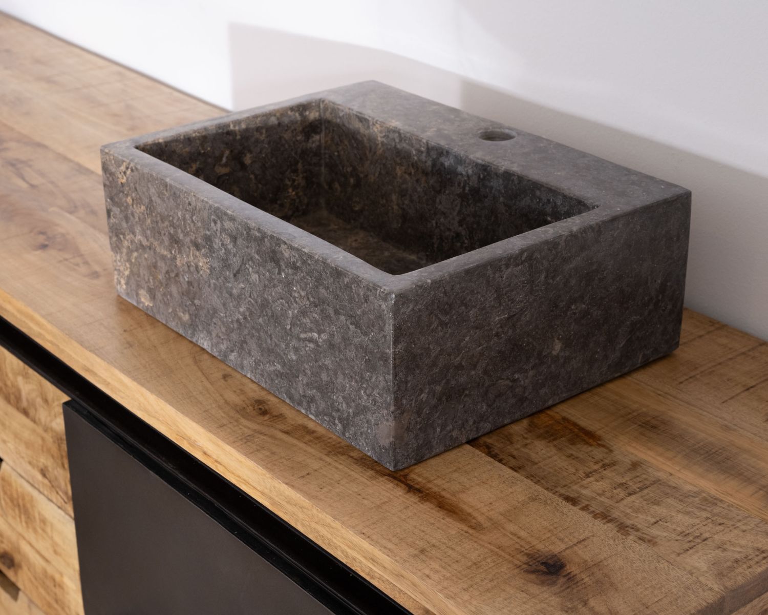 Lavabo rettangolare "Stone" in marmo grigio